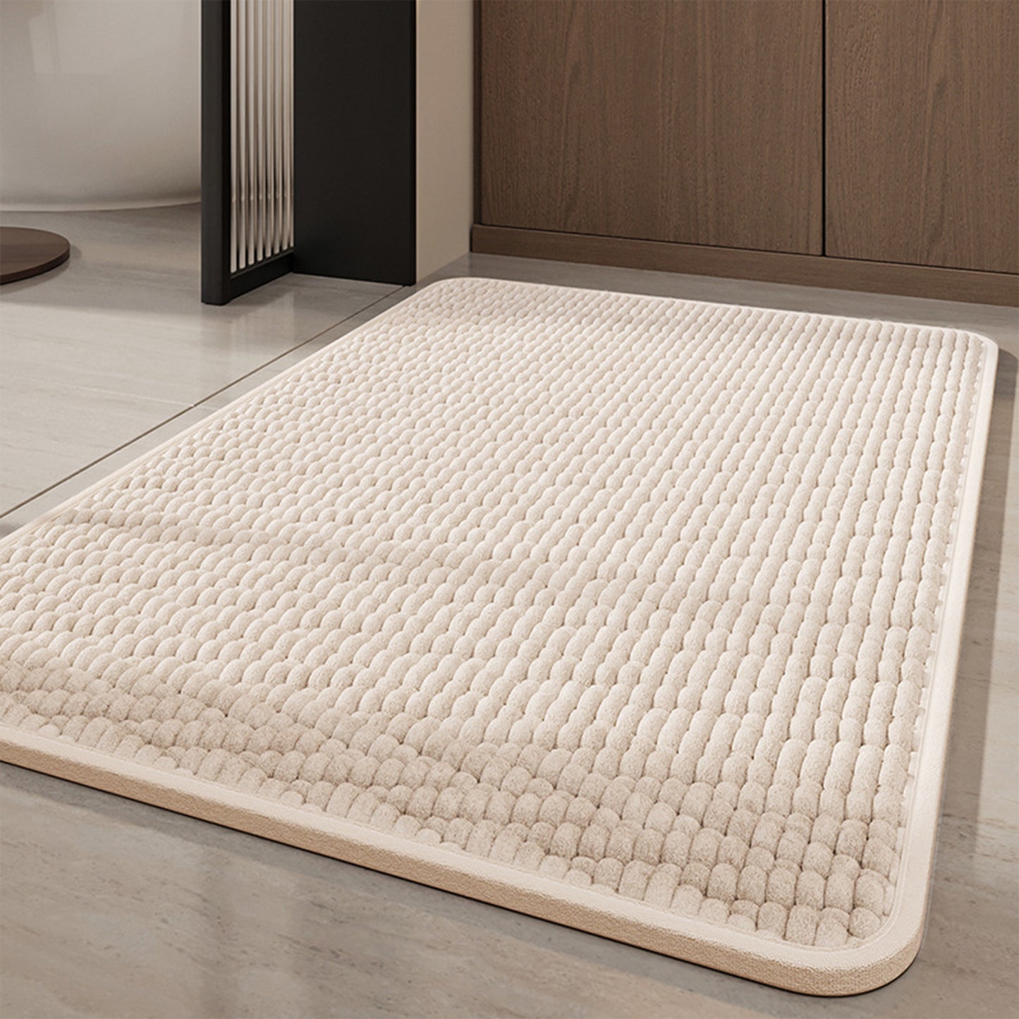 Rubber Backing Non Slip Quick Dry Bath Mat, Absorbent Machine Washable Bath Mats