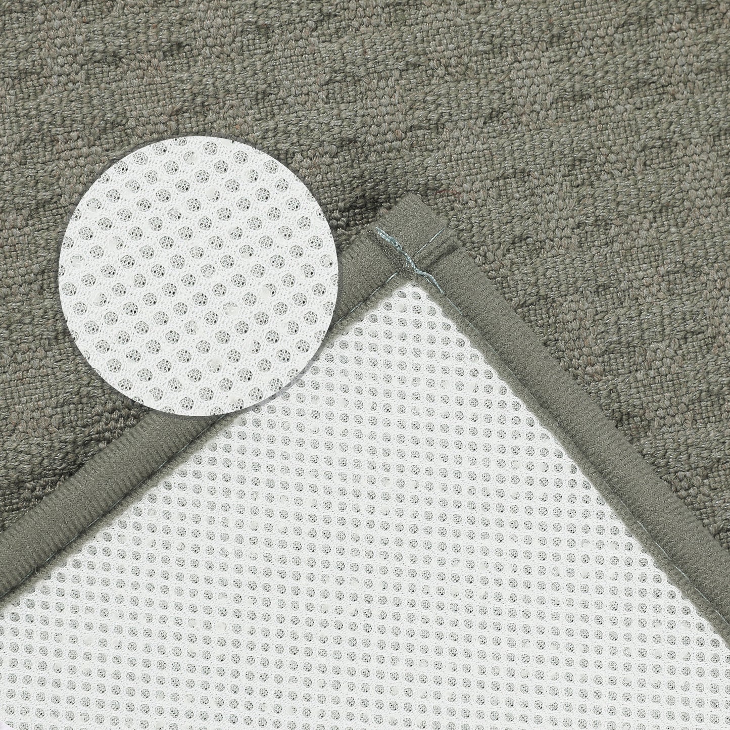 Weaving Pattern Bathroom Rugs Non Slip Washable, Soft Absorbent Thick Bath Mats