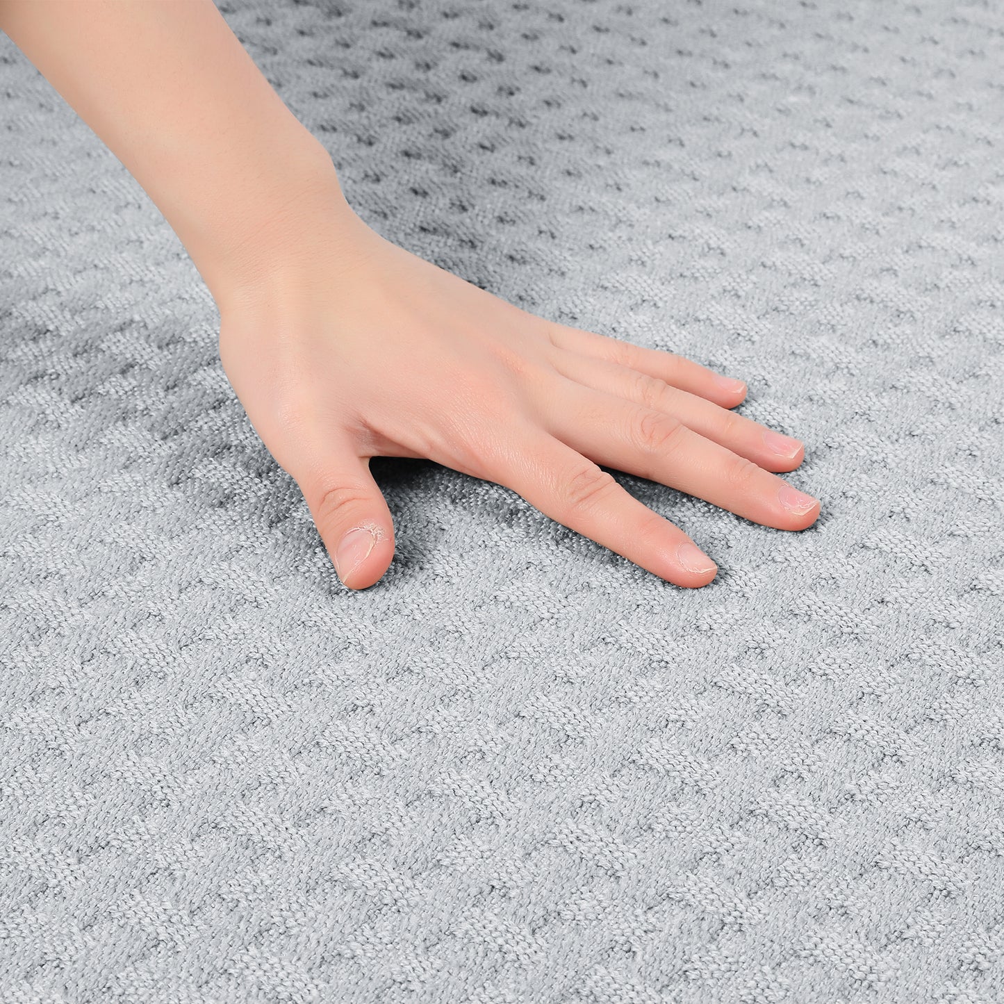 Weaving Pattern Bathroom Rugs Non Slip Washable, Soft Absorbent Thick Bath Mats