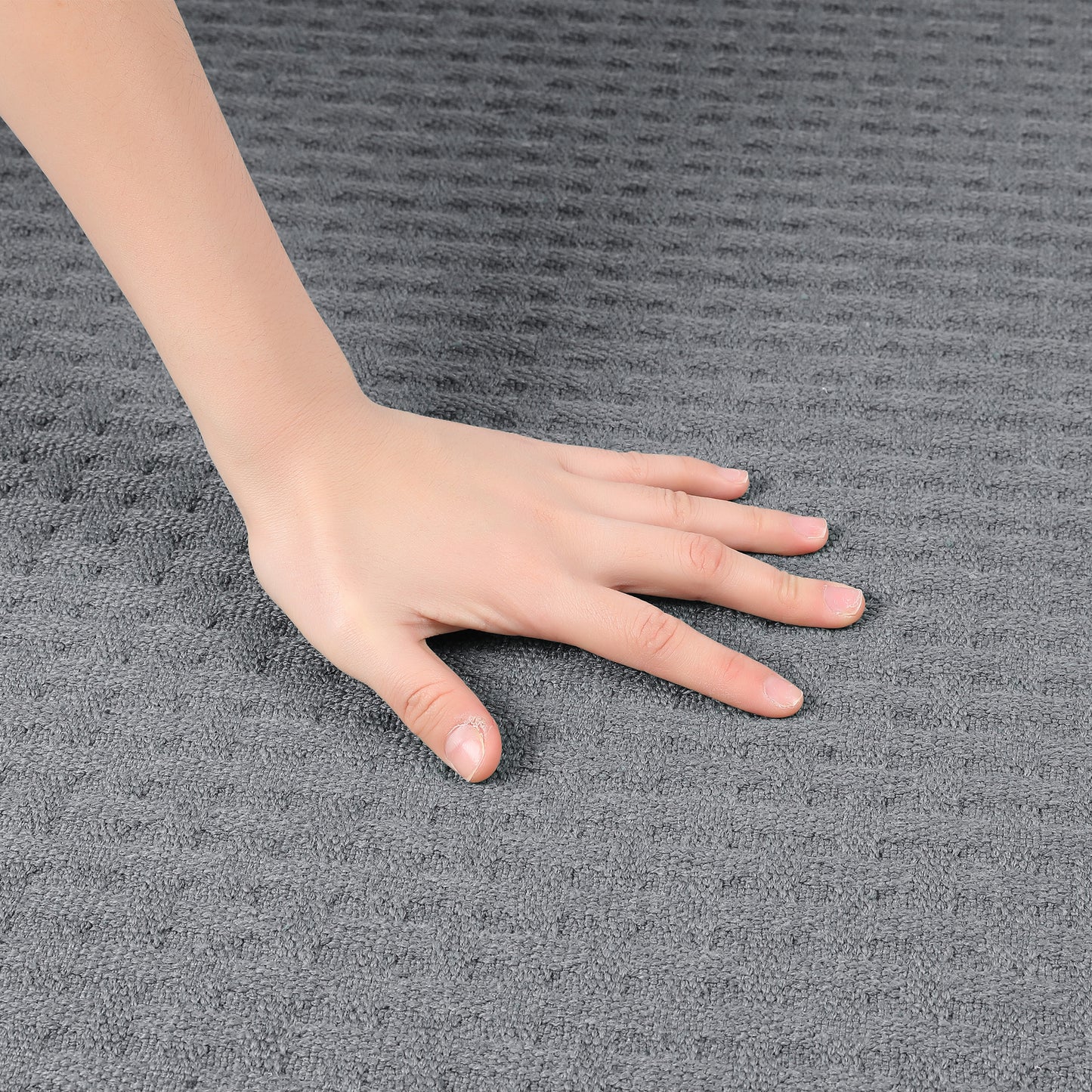 Weaving Pattern Bathroom Rugs Non Slip Washable, Soft Absorbent Thick Bath Mats