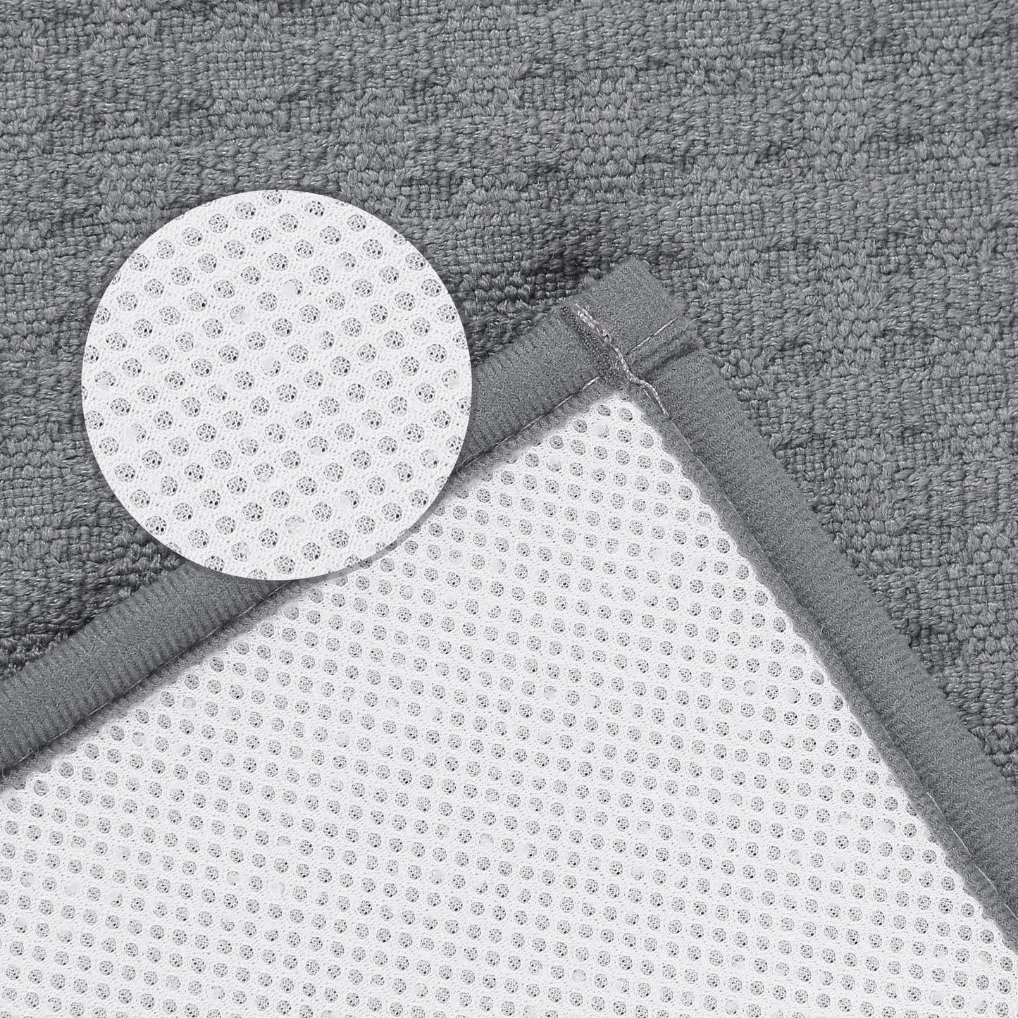 Weaving Pattern Bathroom Rugs Non Slip Washable, Soft Absorbent Thick Bath Mats