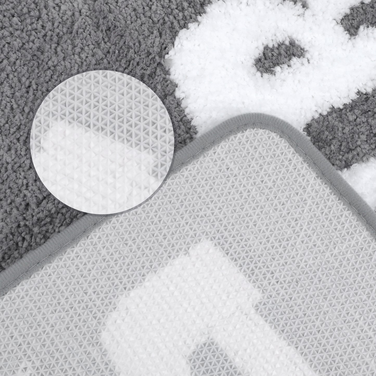 Cute Letter Pattern Bathroom Rugs, Soft and Absorbent Bath Floor Mat, Non-Slip Shaggy Bath Mats