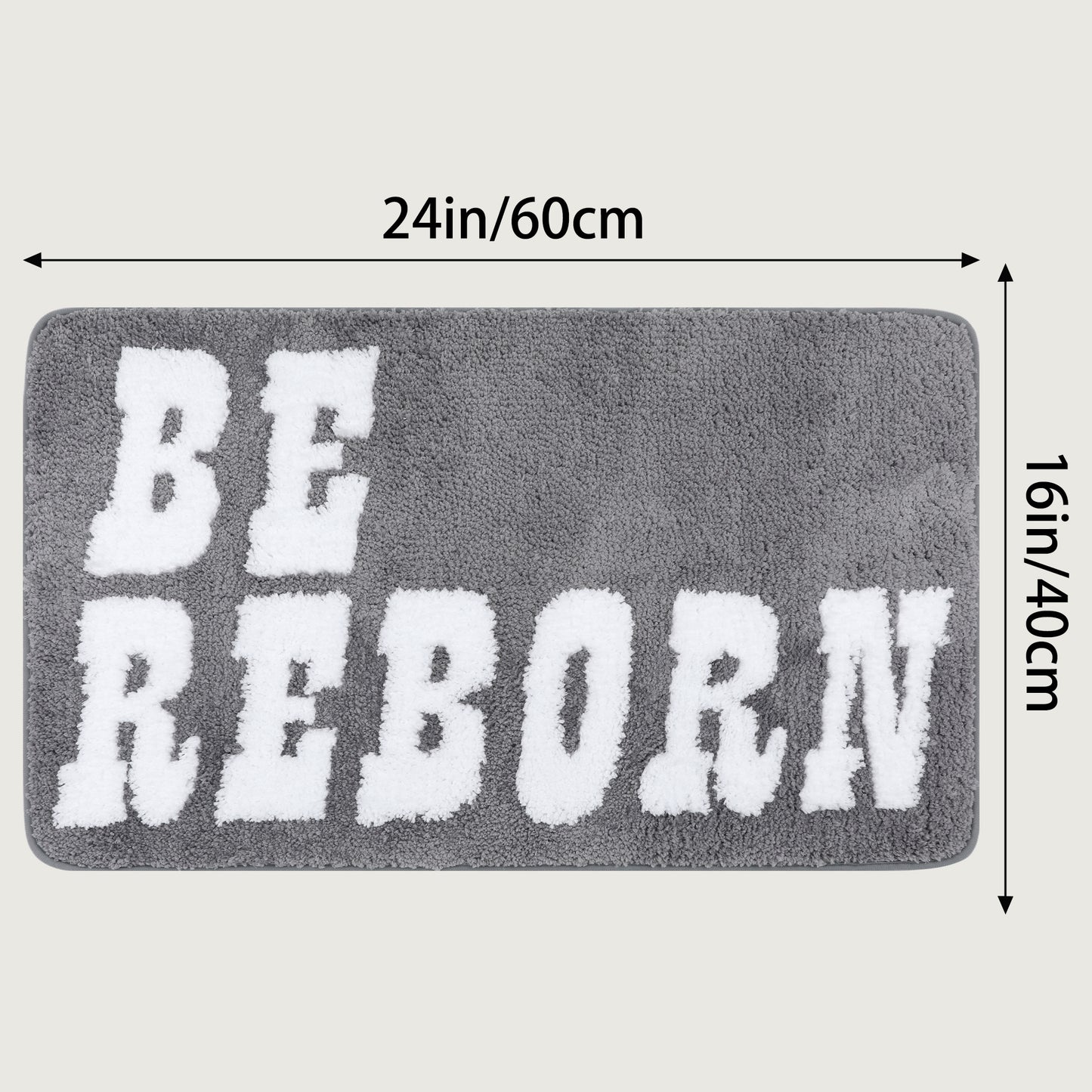 Cute Letter Pattern Bathroom Rugs, Soft and Absorbent Bath Floor Mat, Non-Slip Shaggy Bath Mats