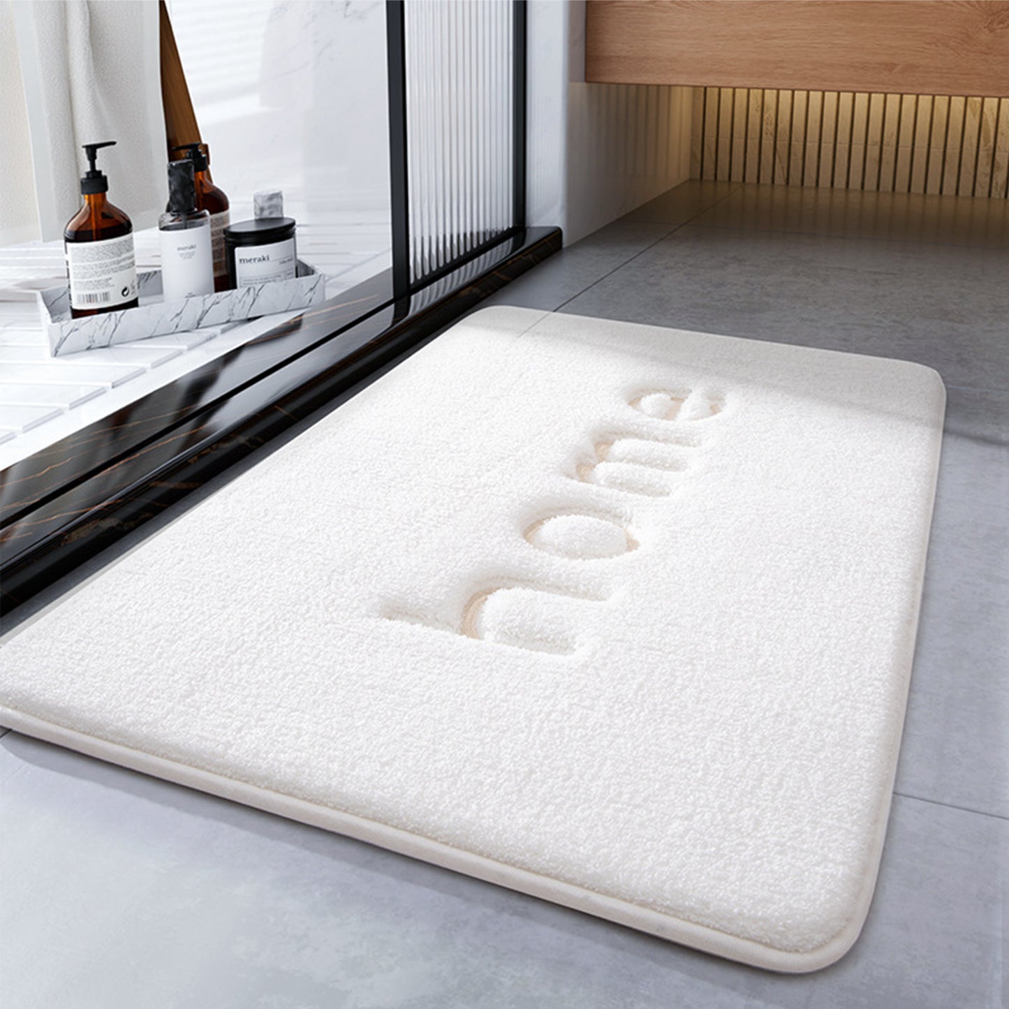 Funny Letters Bath Rugs for Bathroom, Absorbent Non Slip Washable Bath Mats