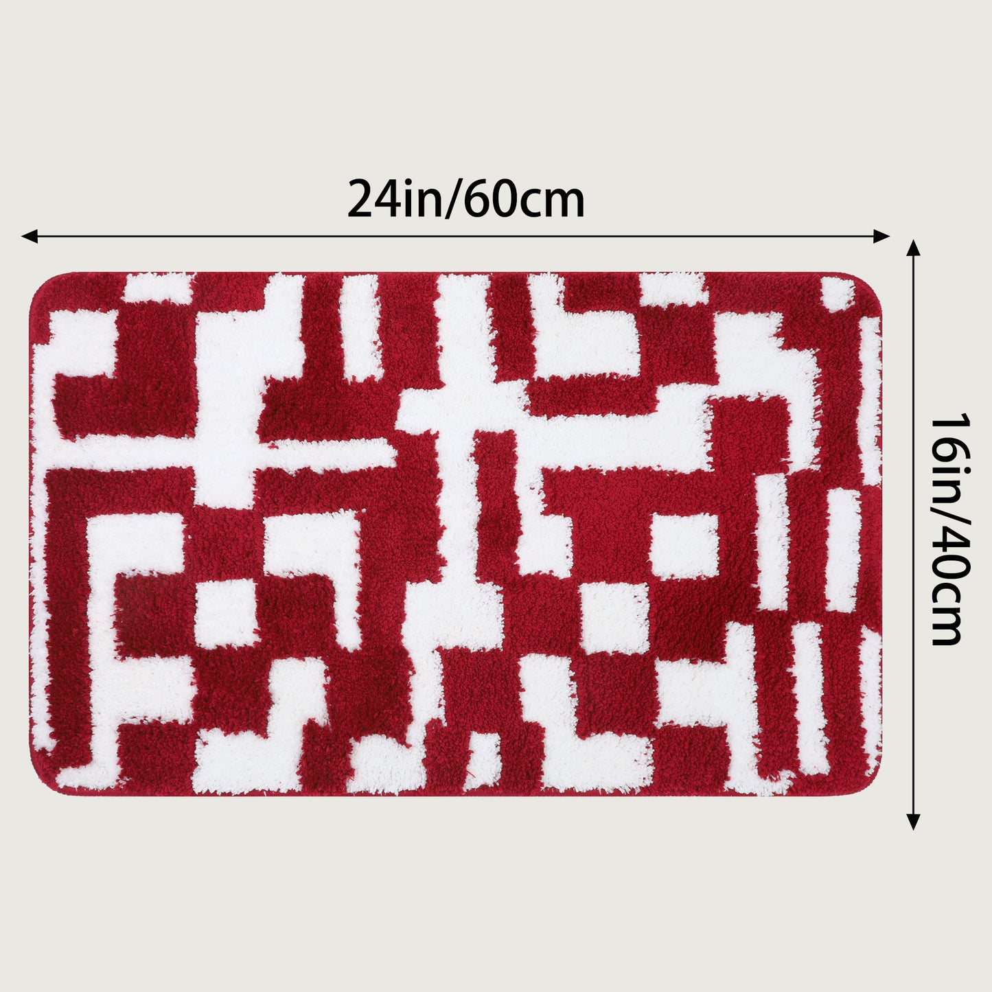 Geometric Patterns Bathroom Rugs, Soft and Absorbent Bath Mat, Quick Dry Shaggy Bath Mats