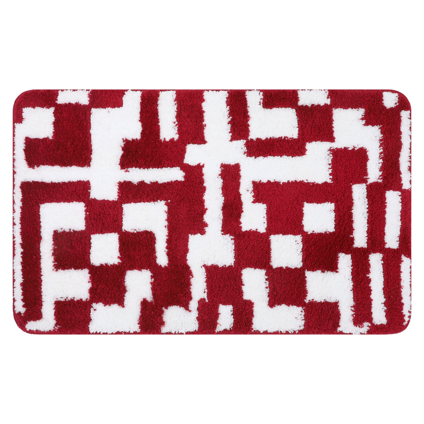 Geometric Patterns Bathroom Rugs, Soft and Absorbent Bath Mat, Quick Dry Shaggy Bath Mats