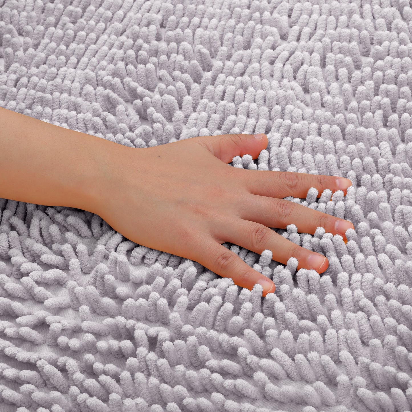 Heart Shaped Chenille Bath Rugs Soft Absorbent Shaggy Bath Mats Non-Slip Washable Plush Bath Mats