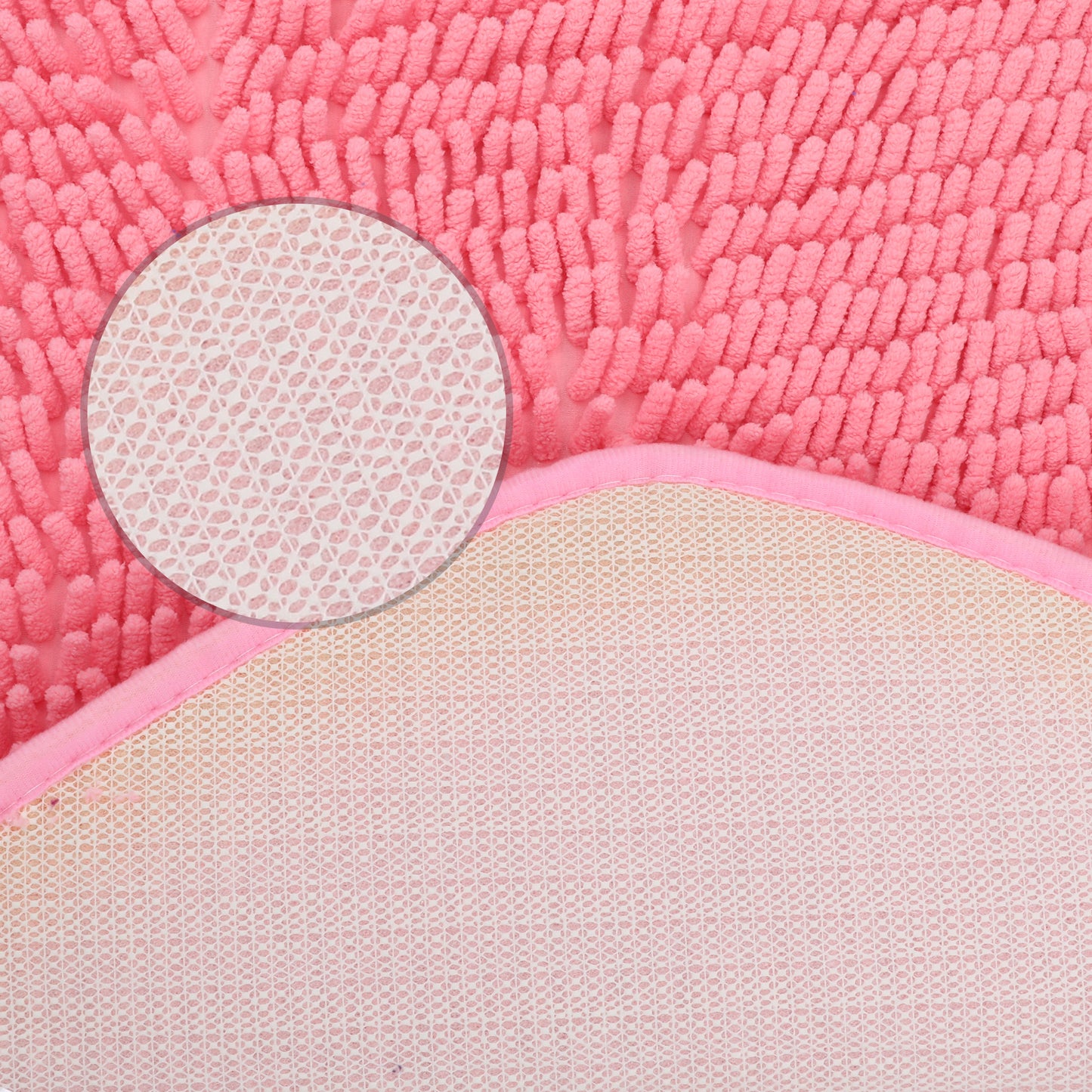 Heart Shaped Chenille Bath Rugs Soft Absorbent Shaggy Bath Mats Non-Slip Washable Plush Bath Mats