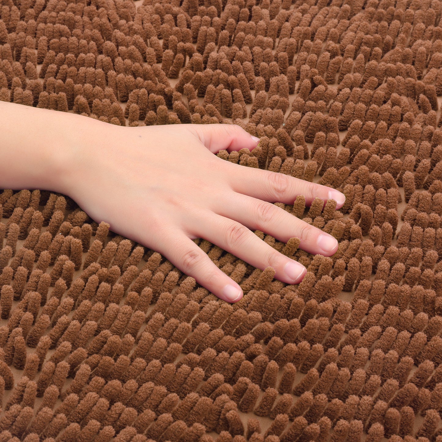 Heart Shaped Chenille Bath Rugs Soft Absorbent Shaggy Bath Mats Non-Slip Washable Plush Bath Mats