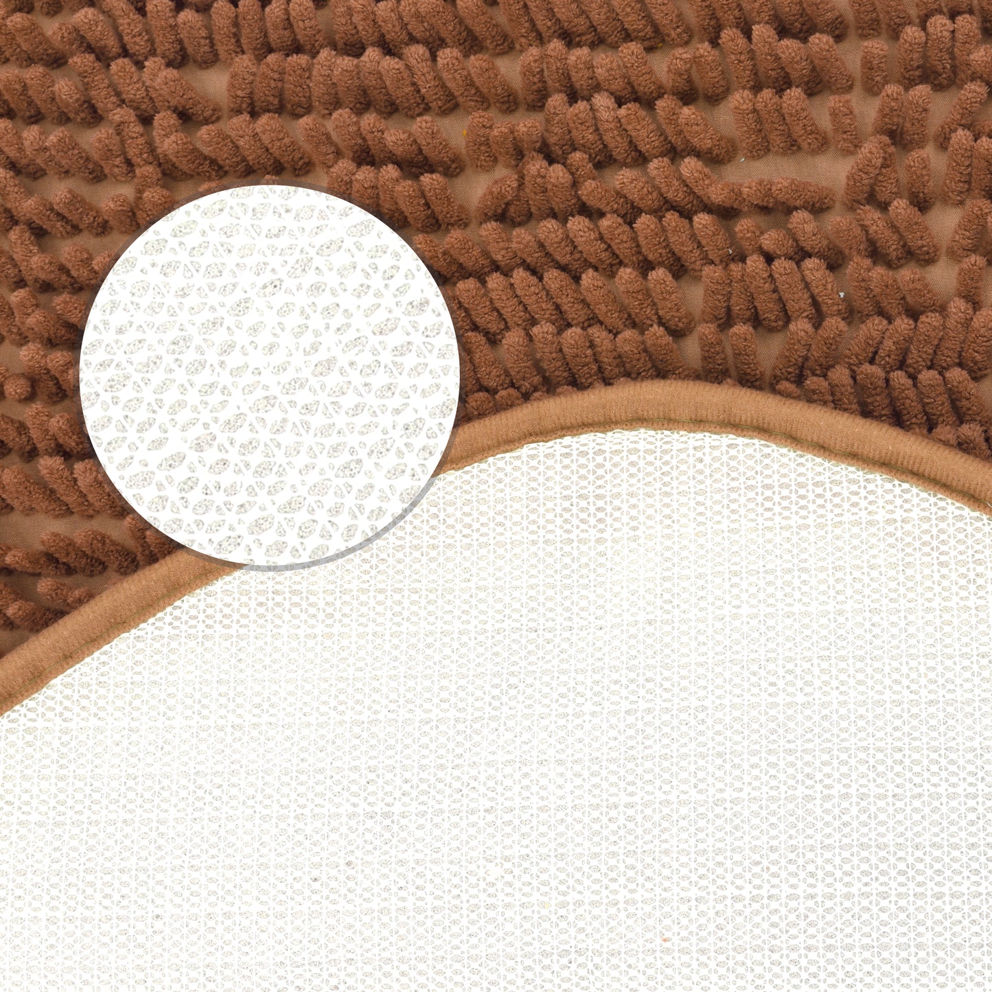 Heart Shaped Chenille Bath Rugs Soft Absorbent Shaggy Bath Mats Non-Slip Washable Plush Bath Mats