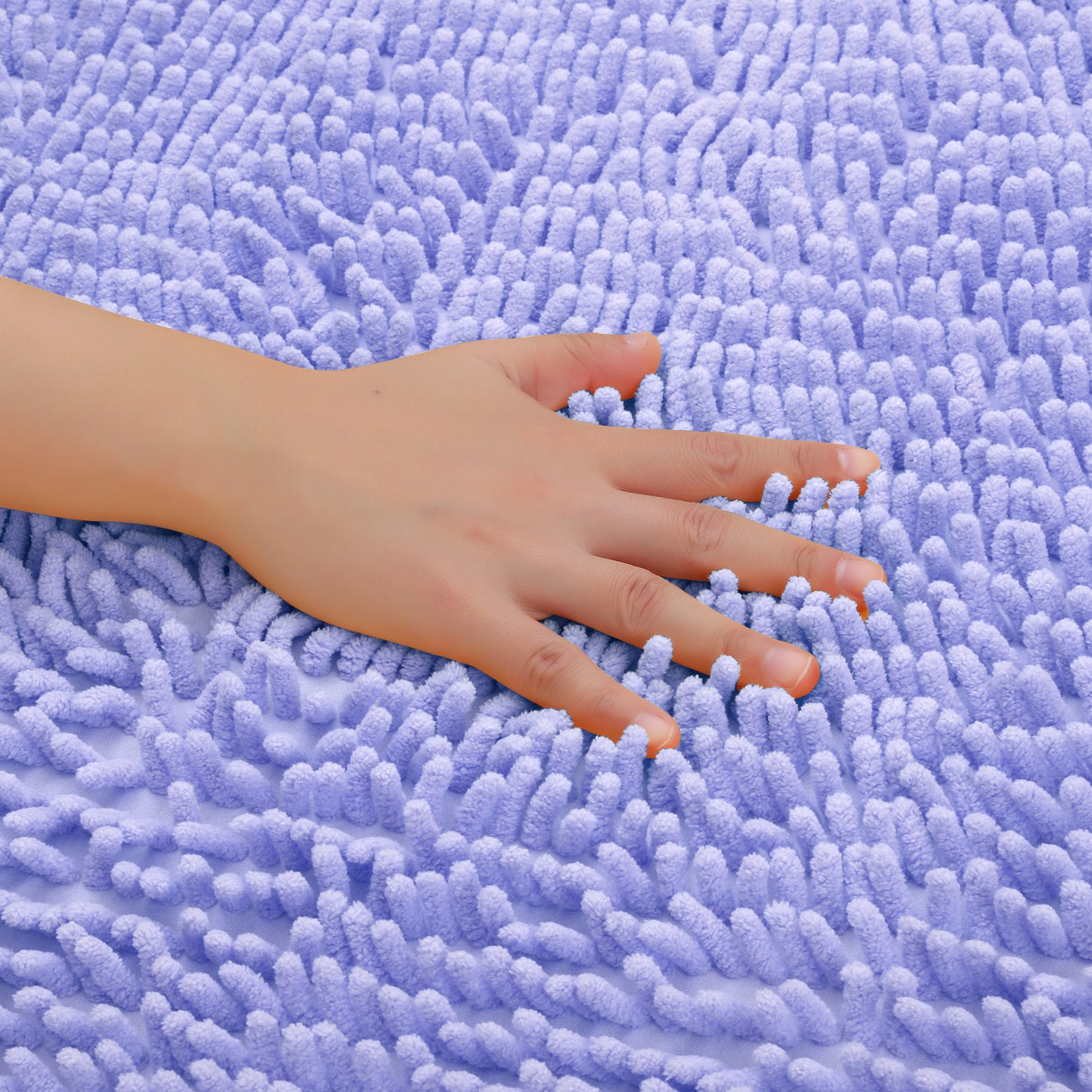 Heart Shaped Chenille Bath Rugs Soft Absorbent Shaggy Bath Mats Non-Slip Washable Plush Bath Mats