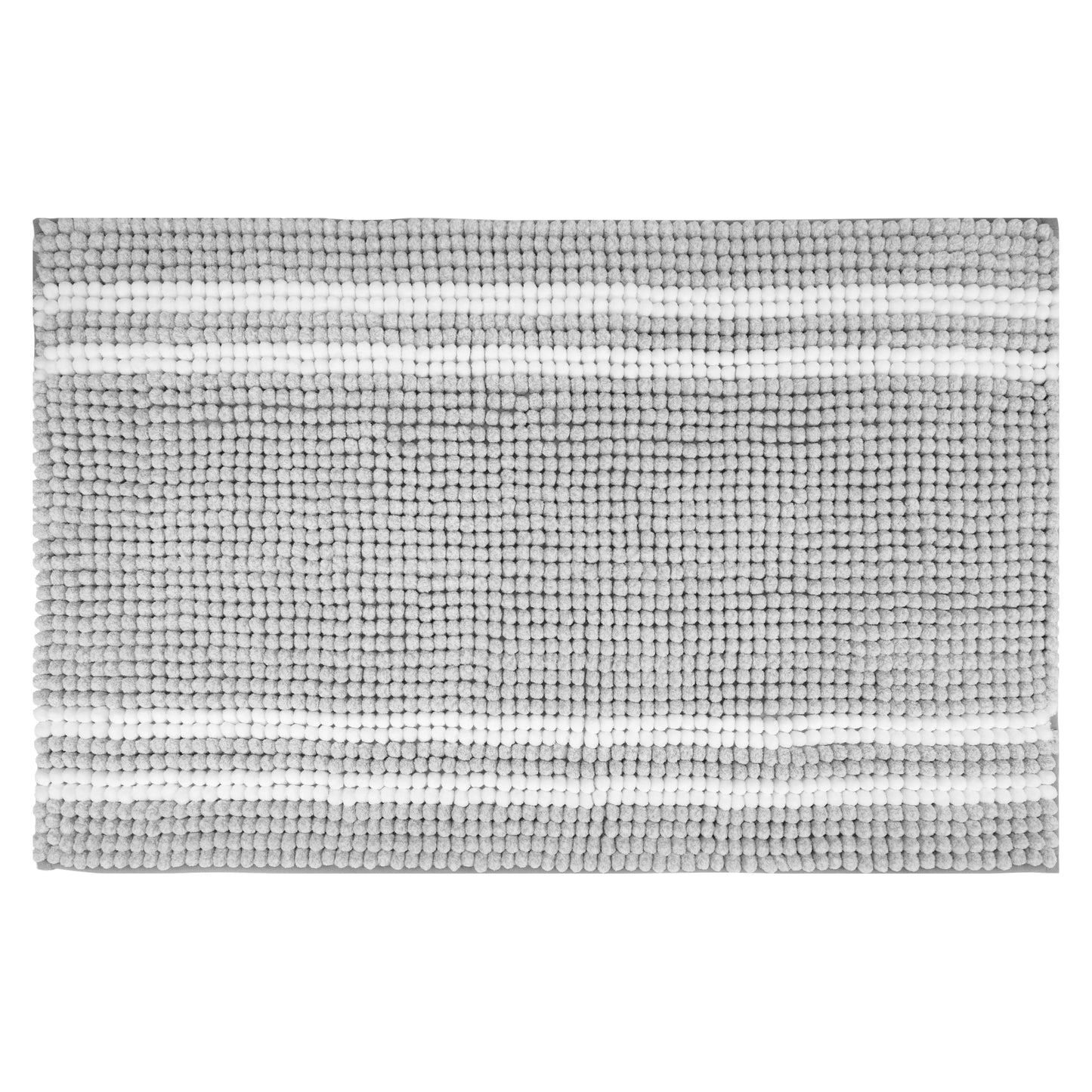 Striped Bathroom Rugs, Soft and Absorbent Fluffy Chenille Bath Rug, Non Slip Bath Mats