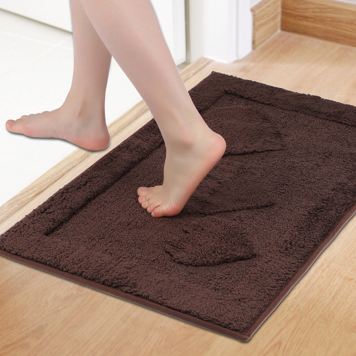 Cute Heart Pattern Bathroom Rugs Mat, Soft Absorbent Non Slip Washable, Quick Dry Shaggy Bath Mats