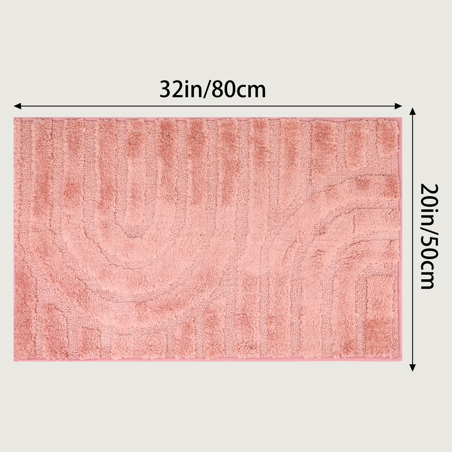 Geometry Pattern Bathroom Rugs Mat, Soft Absorbent Bath Floor Mat, Non Slip Shaggy Bath Mats