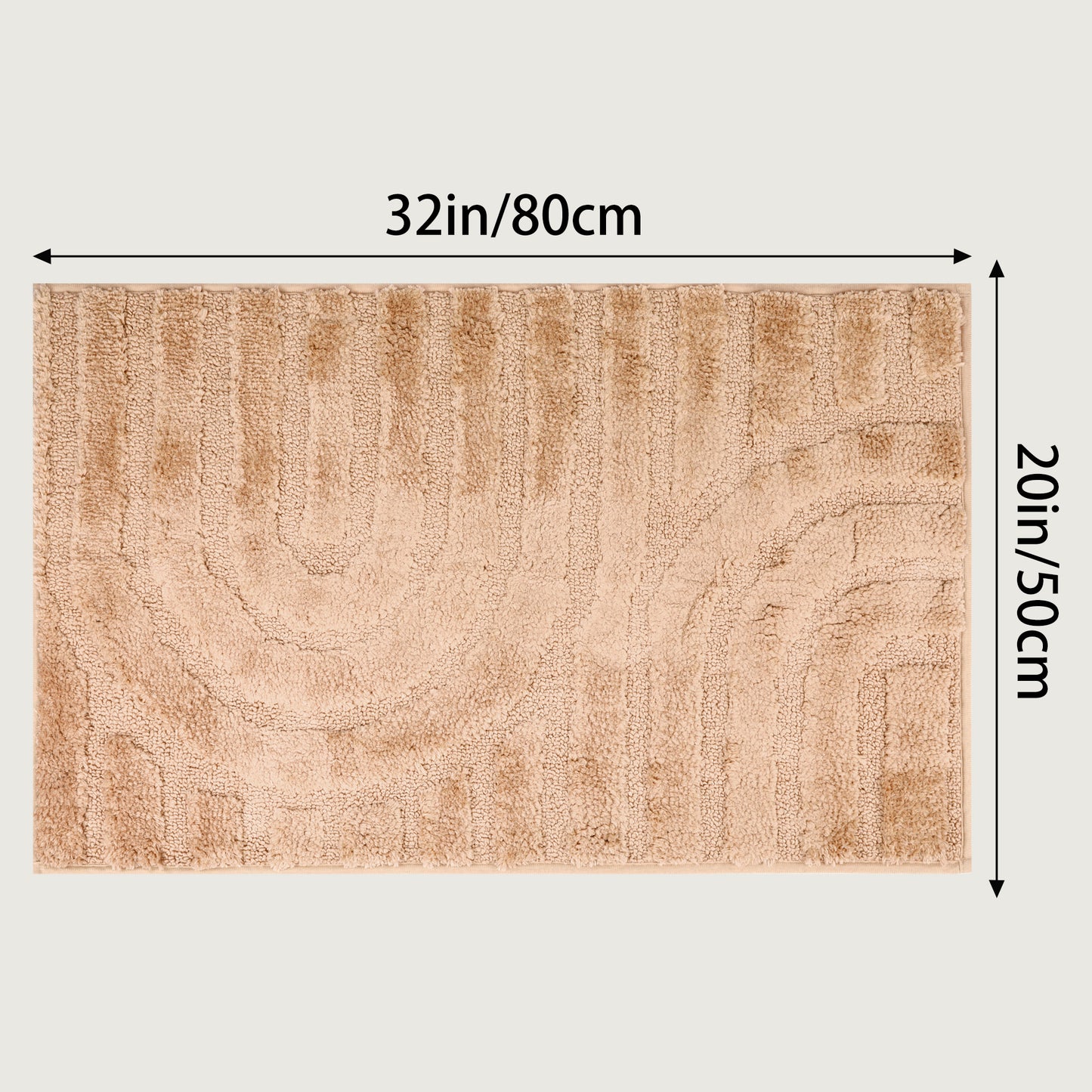 Geometry Pattern Bathroom Rugs Mat, Soft Absorbent Bath Floor Mat, Non Slip Shaggy Bath Mats