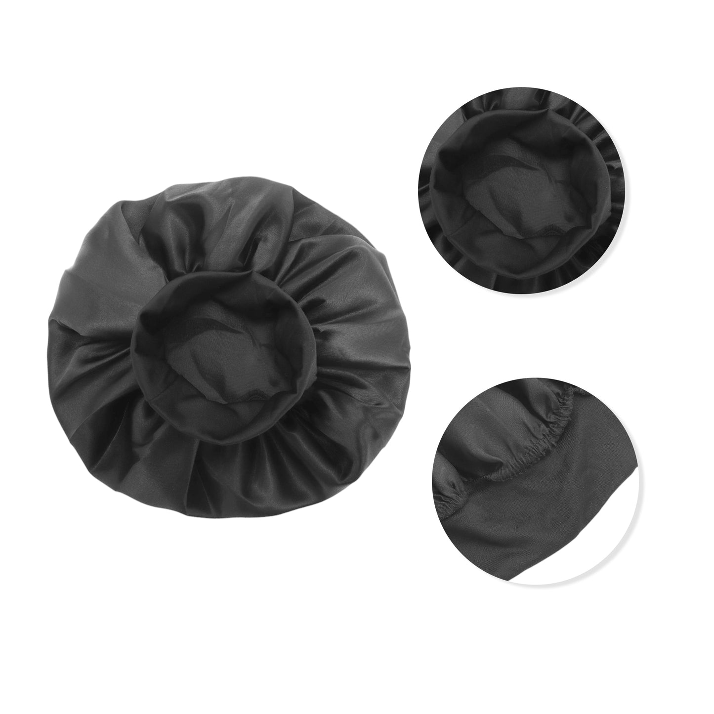 1 Pc High Elasticity Shower Cap for Bathroom Black