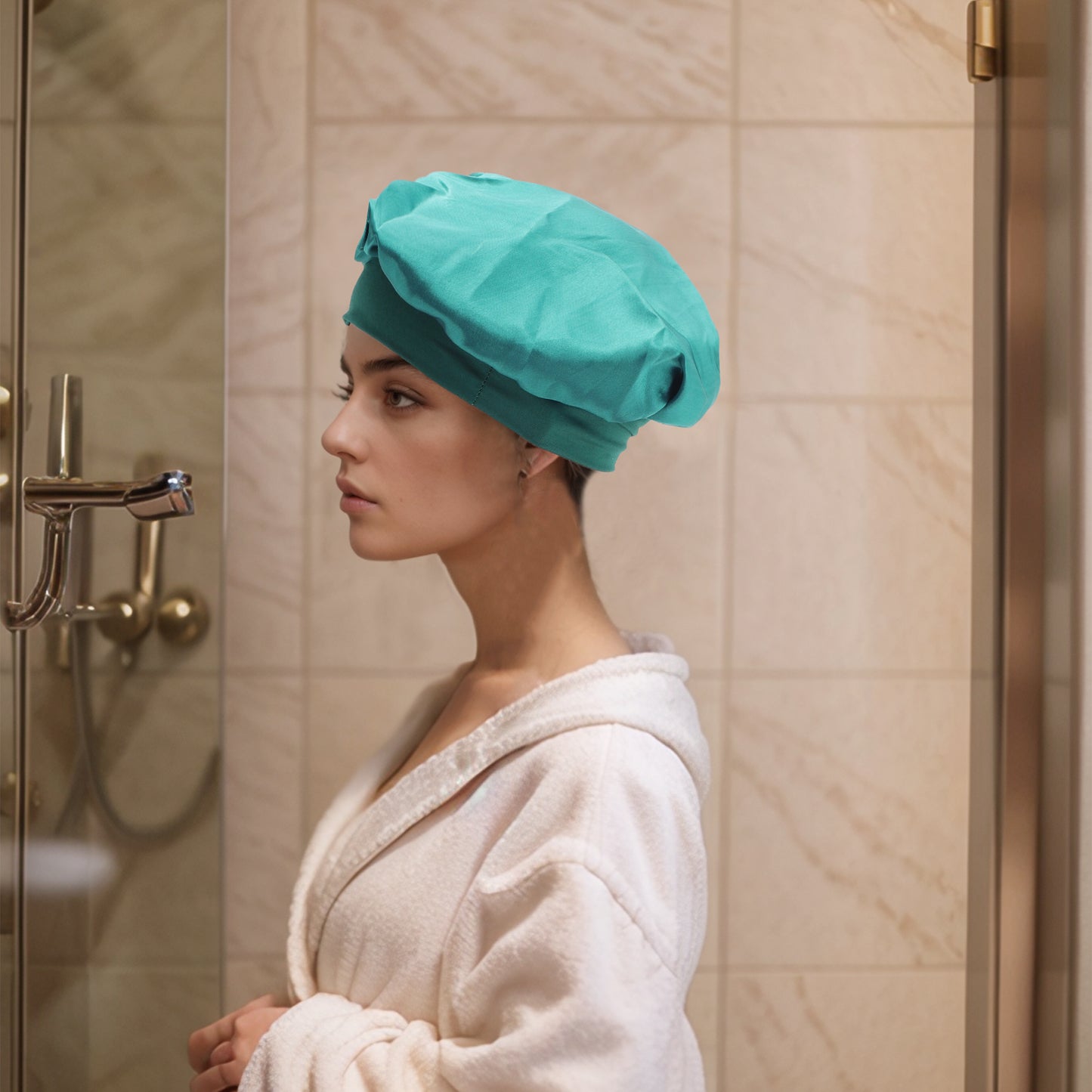 1 Pc High Elasticity Shower Cap for Bathroom Blue