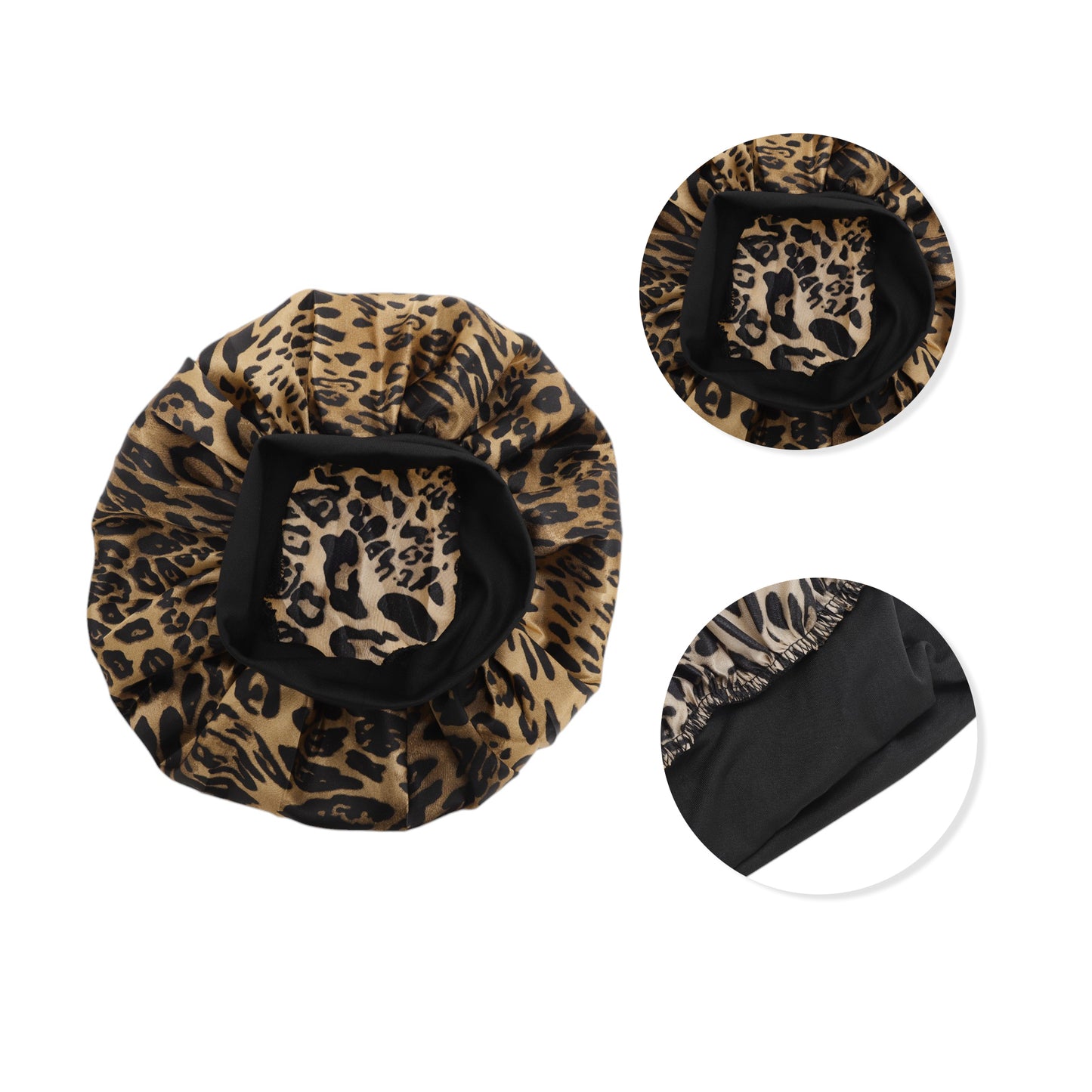 1 Pc High Elasticity Vintage Print Shower Cap for Bathroom Brown