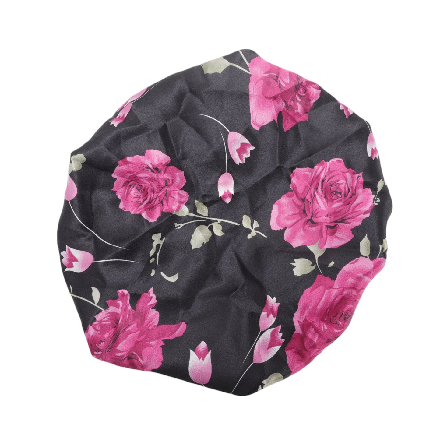 1 Pc High Elasticity Vintage Print Shower Cap for Bathroom Black Red