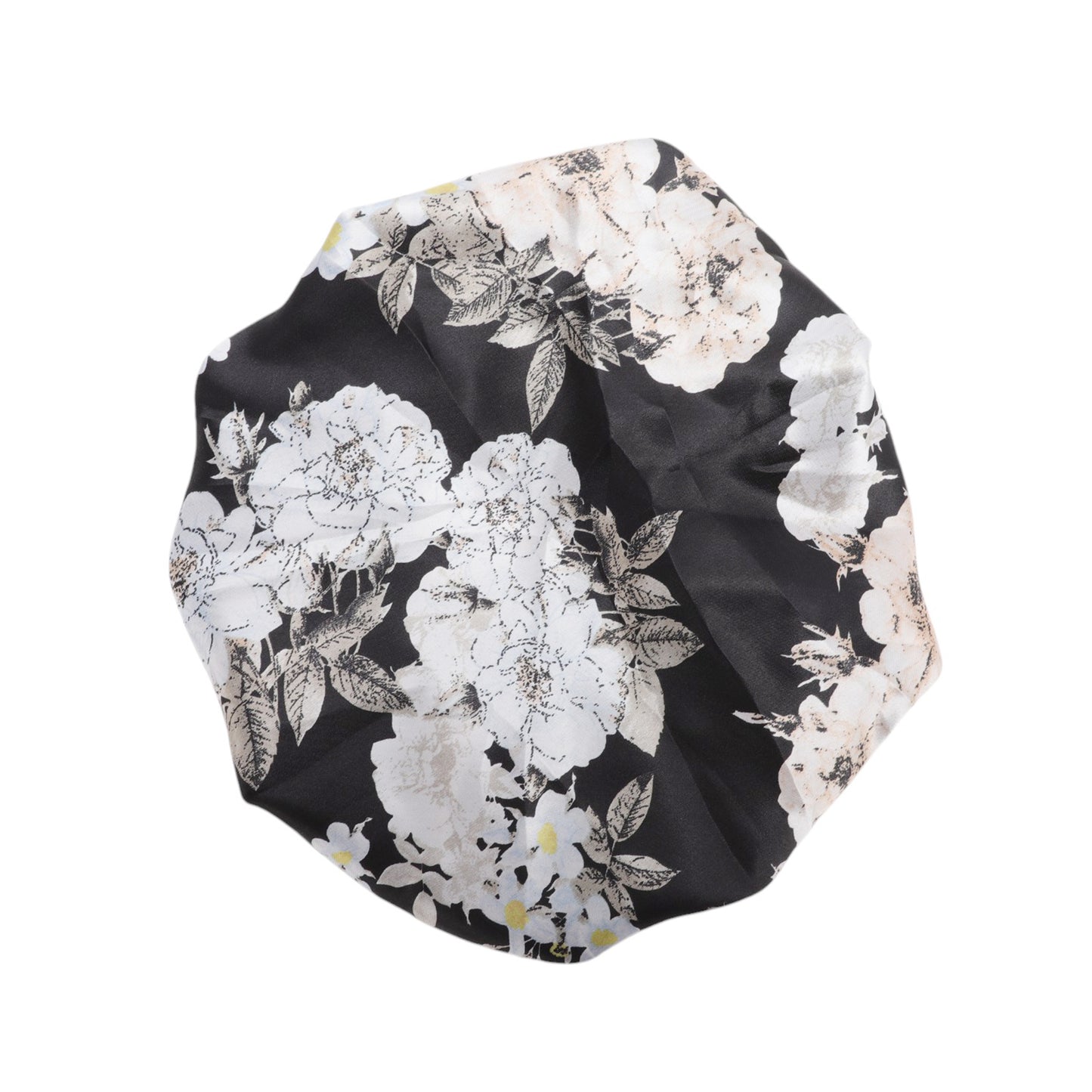 1 Pc High Elasticity Vintage Print Shower Cap for Bathroom Black