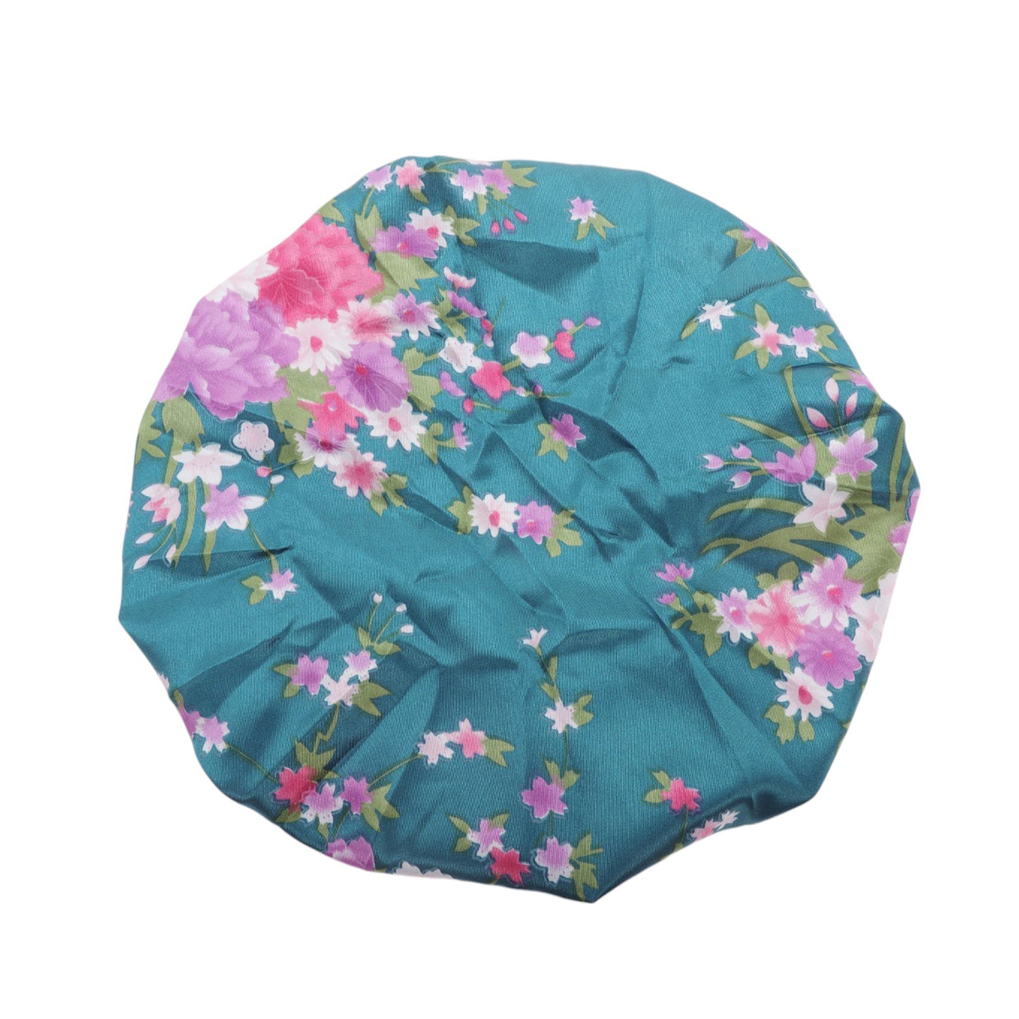 1 Pc High Elasticity Vintage Print Shower Cap for Bathroom Blackish Green