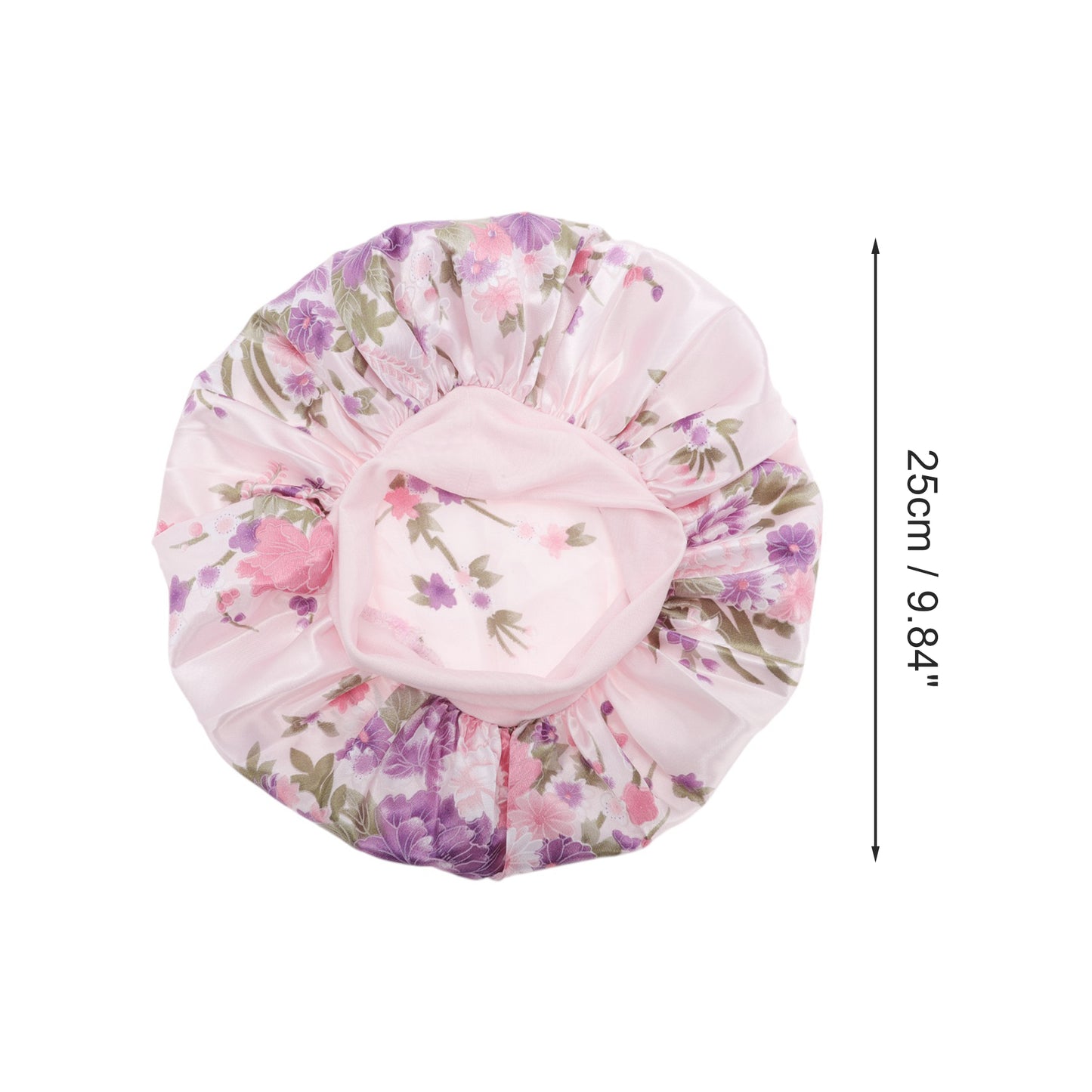 1 Pc High Elasticity Vintage Print Shower Cap for Bathroom Pink