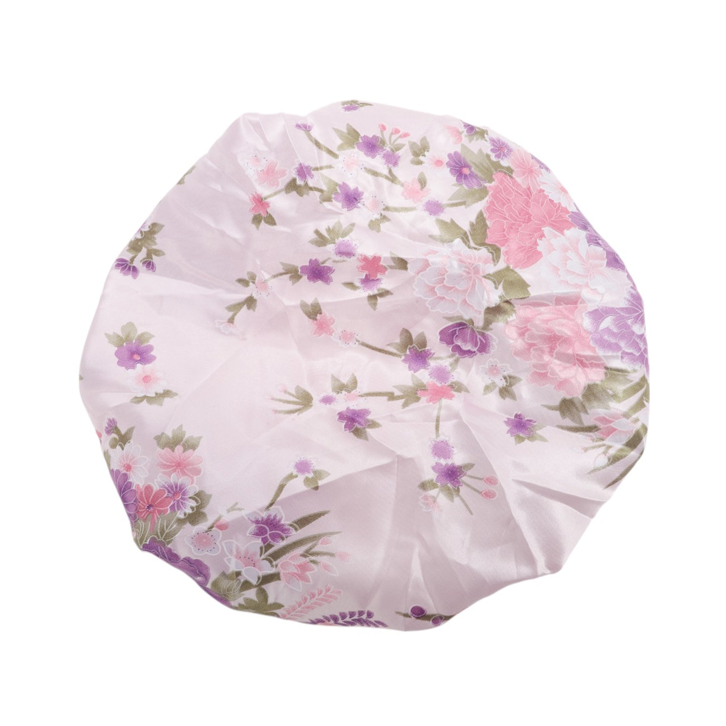 1 Pc High Elasticity Vintage Print Shower Cap for Bathroom Pink