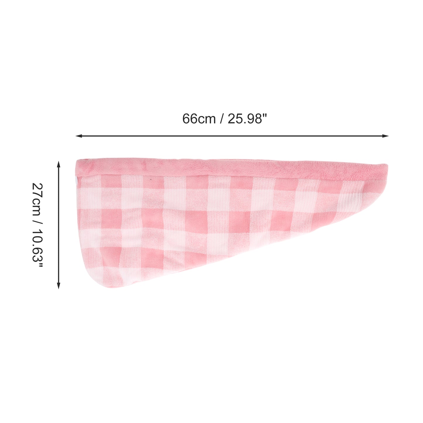1 Pc Water-absorbent Plaid Hair Drying Towel for Bathroom Pink