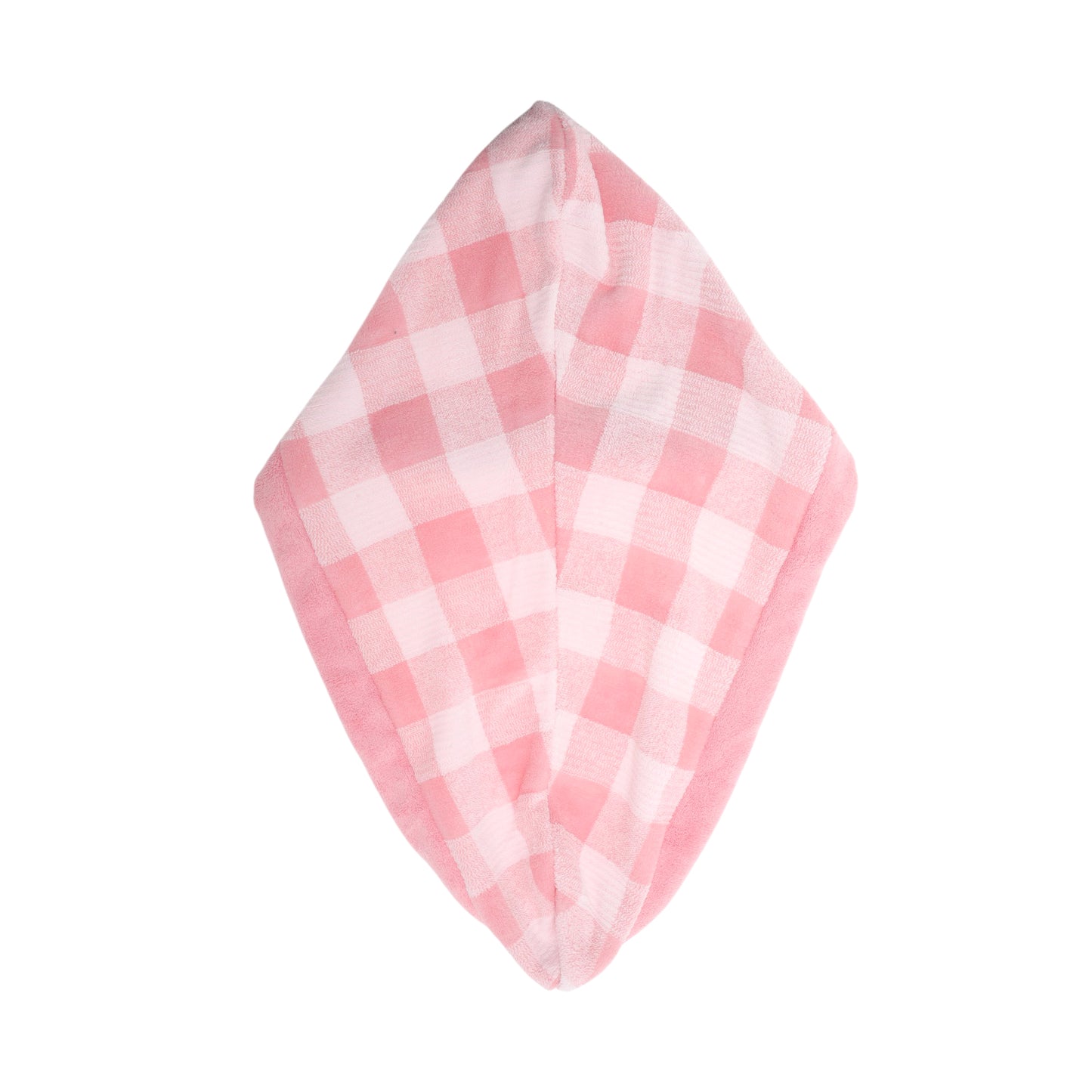 1 Pc Water-absorbent Plaid Hair Drying Towel for Bathroom Pink