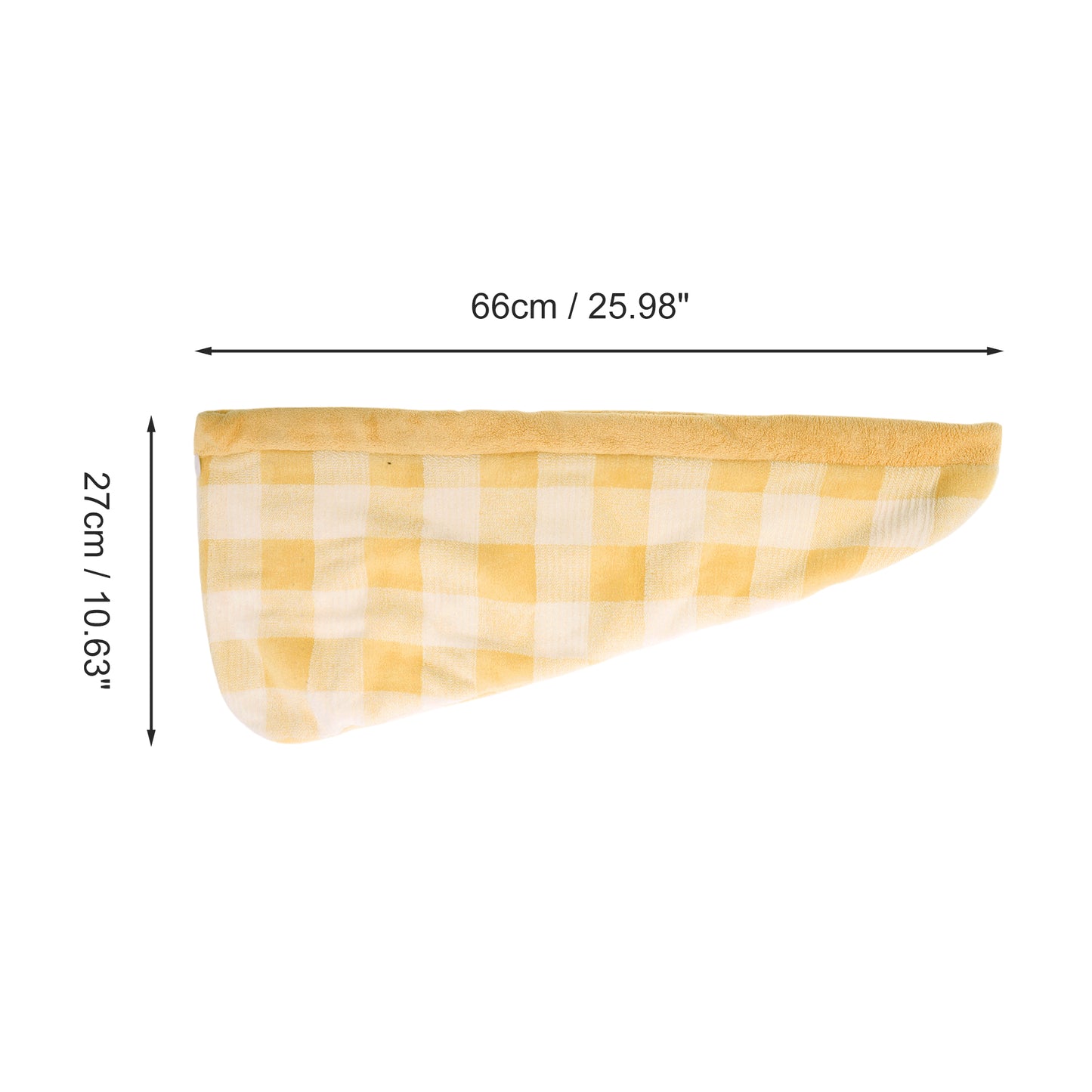 1 Pc Water-absorbent Plaid Hair Drying Towel for Bathroom Yellow