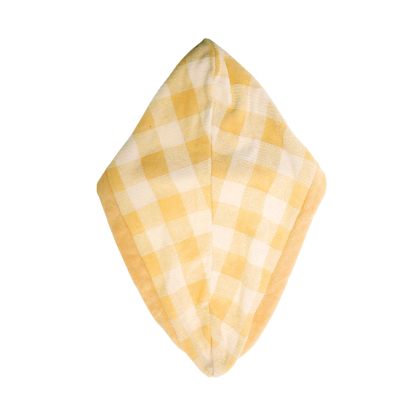 1 Pc Water-absorbent Plaid Hair Drying Towel for Bathroom Yellow