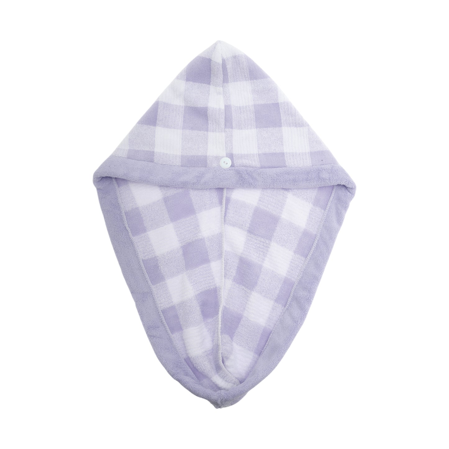1 Pc Water-absorbent Plaid Hair Drying Towel for Bathroom Purple