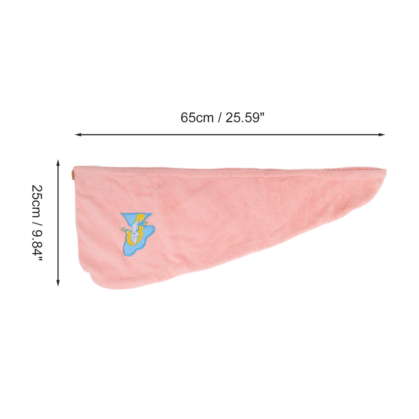 1 Pc Water-absorbent Embroidery Hair Drying Towel for Bathroom Pink