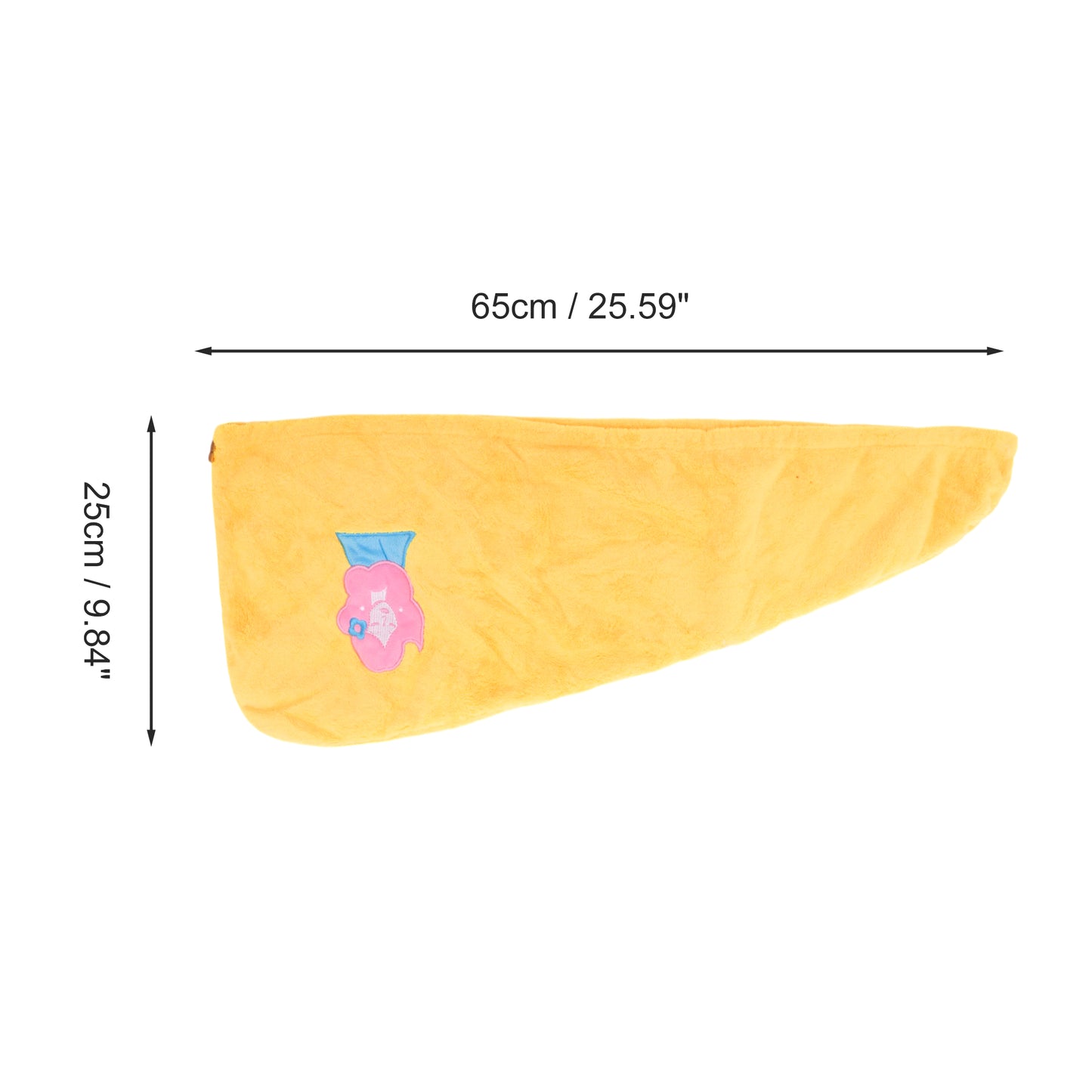 1 Pc Water-absorbent Embroidery Hair Drying Towel for Bathroom Yellow