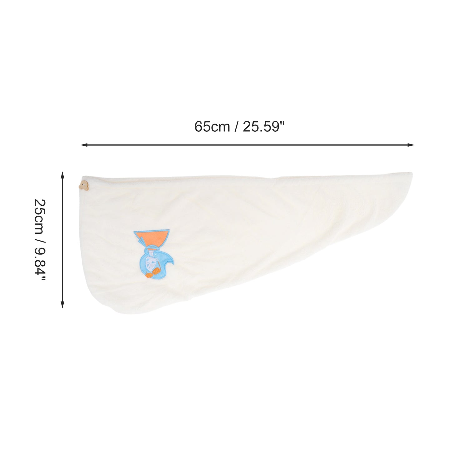 1 Pc Water-absorbent Embroidery Hair Drying Towel for Bathroom White