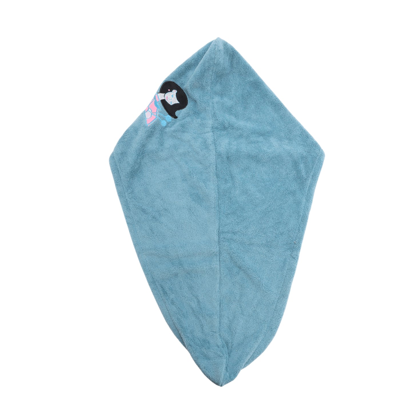 1 Pc Water-absorbent Embroidery Hair Drying Towel for Bathroom Blue