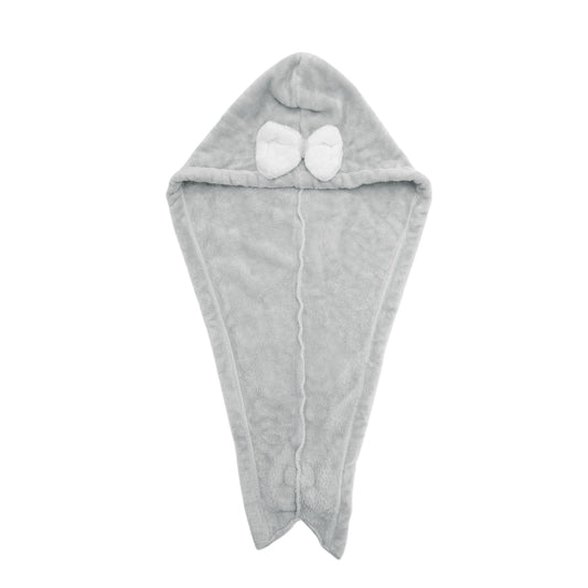 1 Pc Water-absorbent Double Bow Hair Drying Towel for Bathroom Gray
