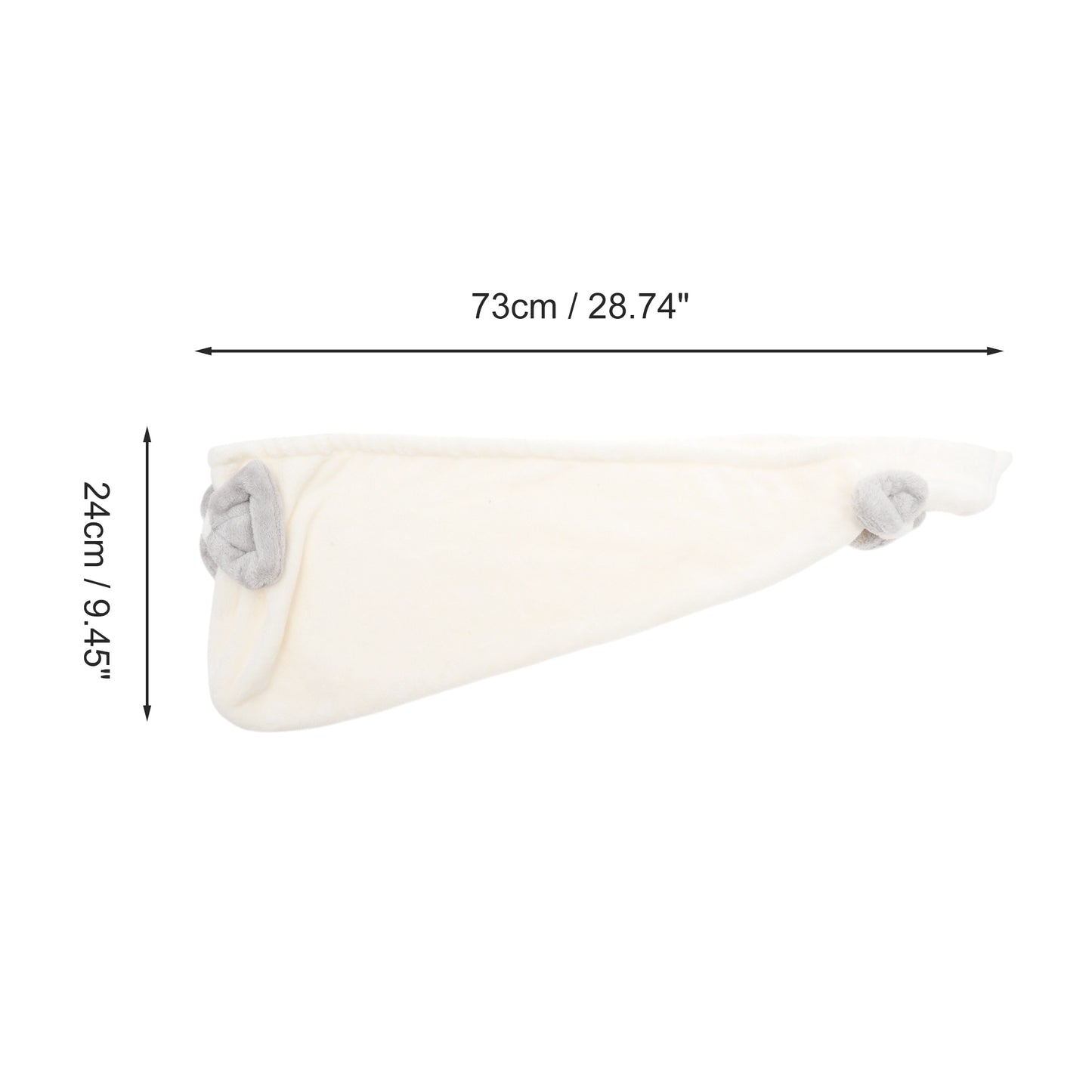 1 Pc Water-absorbent Double Bow Hair Drying Towel for Bathroom White