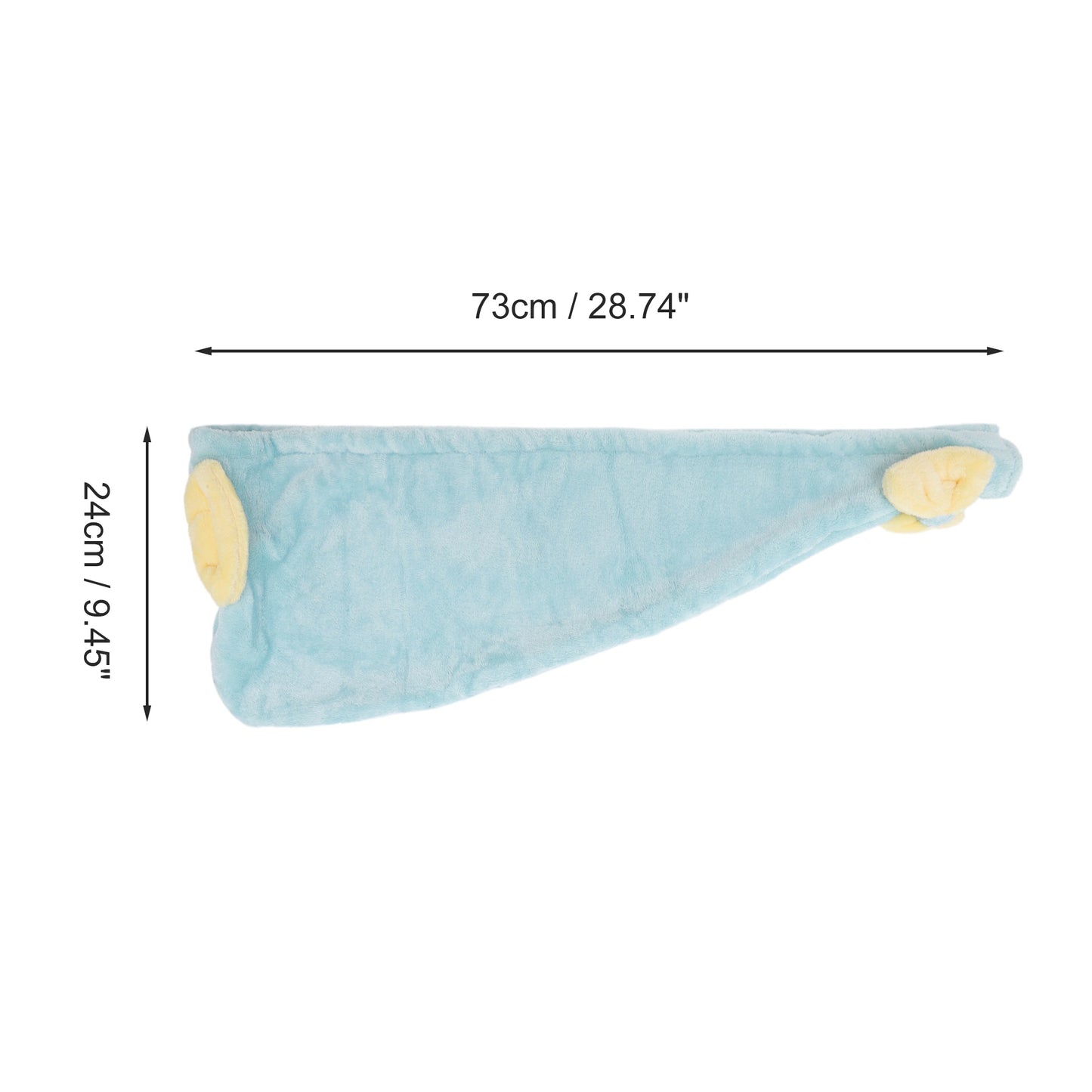 1 Pc Water-absorbent Double Bow Hair Drying Towel for Bathroom Blue