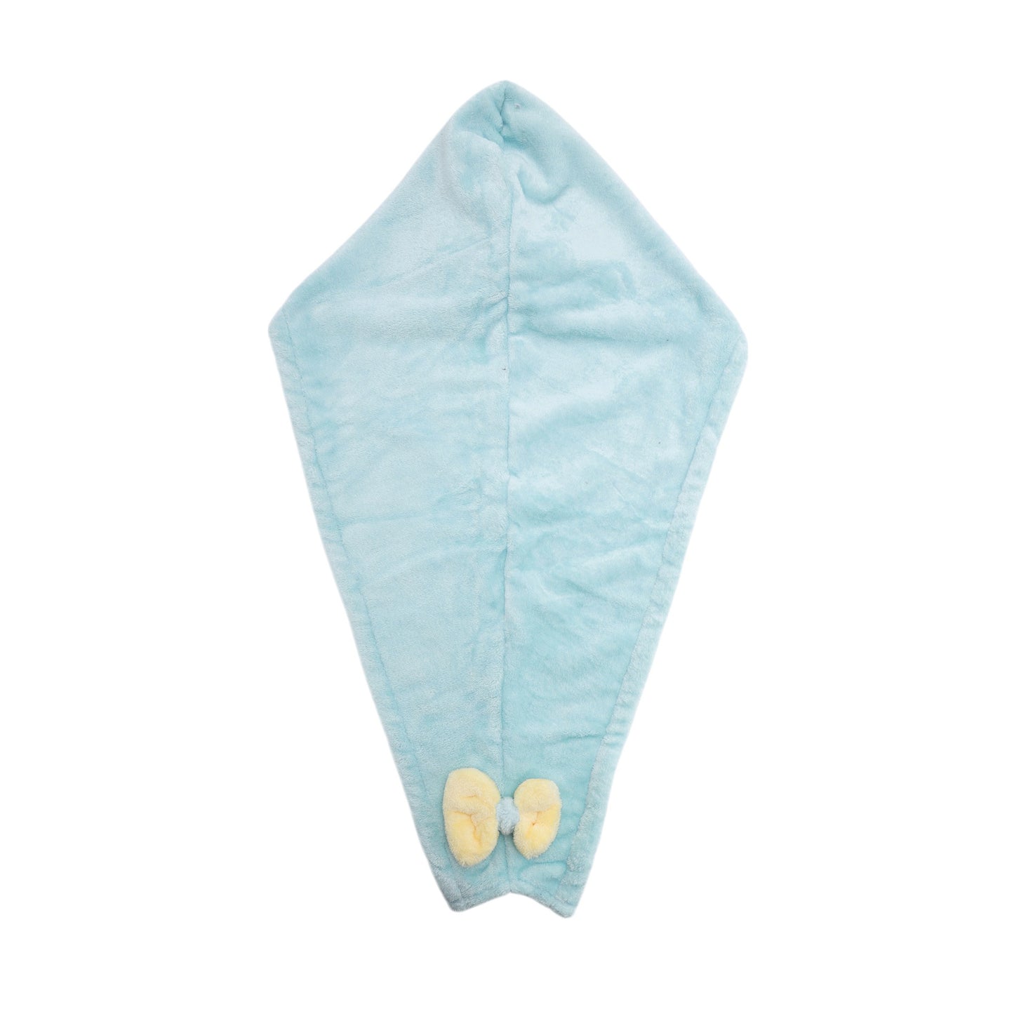 1 Pc Water-absorbent Double Bow Hair Drying Towel for Bathroom Blue