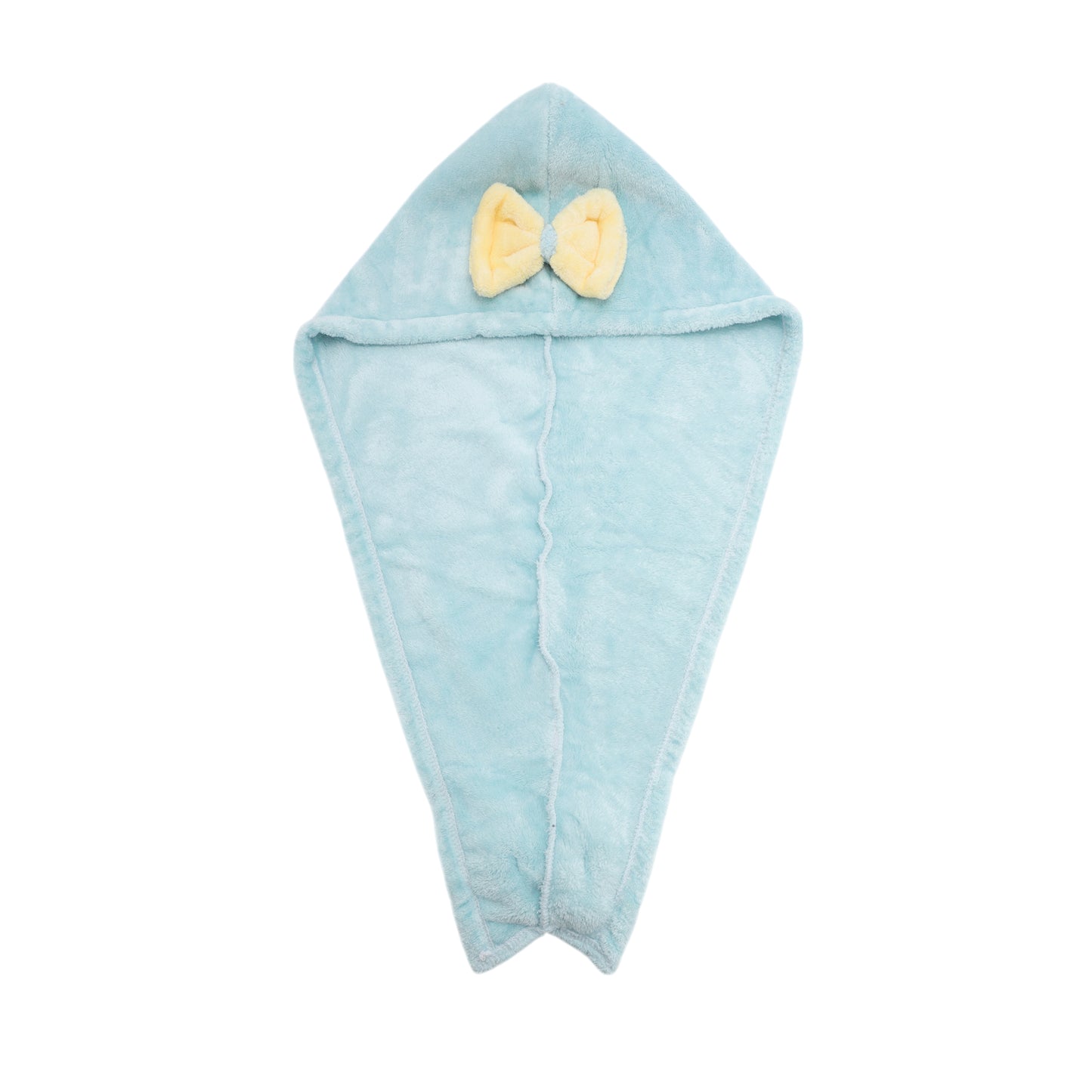 1 Pc Water-absorbent Double Bow Hair Drying Towel for Bathroom Blue