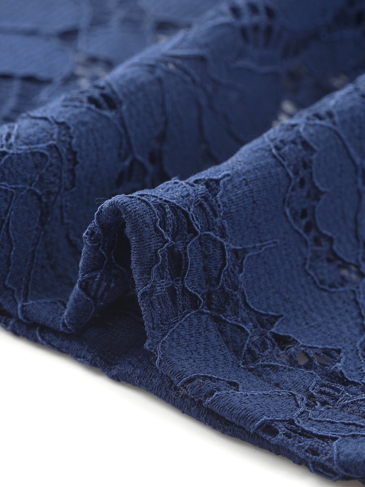 Women Plus Size Lace Blouse Sheer Long Sleeve Elastic Cuff Layer Cross V Neck Top