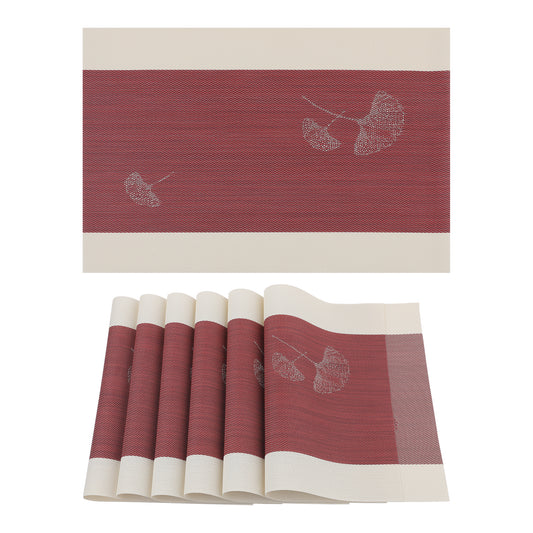 Set of 6 Floral Placemats for Kitchen Dining Table Decor Washable Wipeable 18*12in
