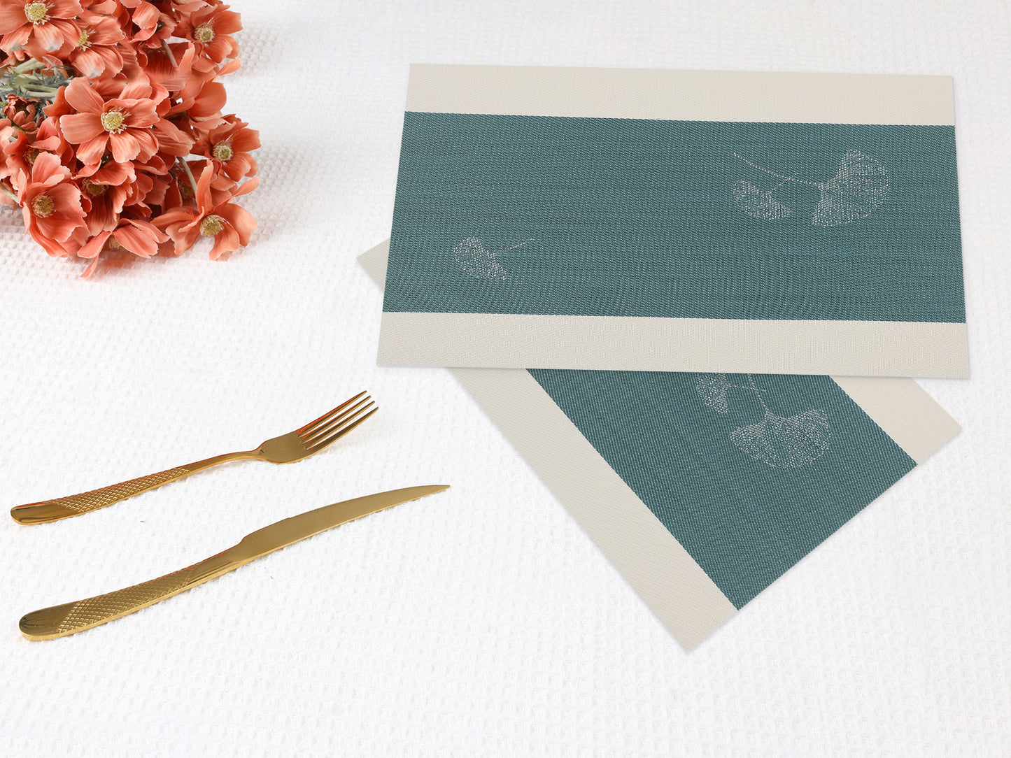 Set of 6 Floral Placemats for Kitchen Dining Table Decor Washable Wipeable 18*12in