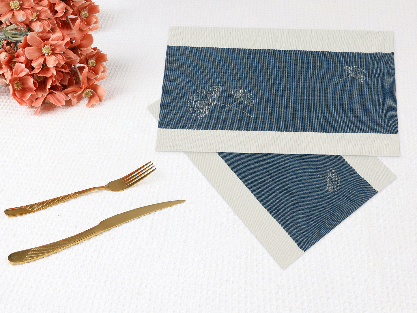 Juego de 6 manteles individuales florales para decoración de mesa de cocina y comedor, lavables y limpiables, 45,7 x 30,5 cm