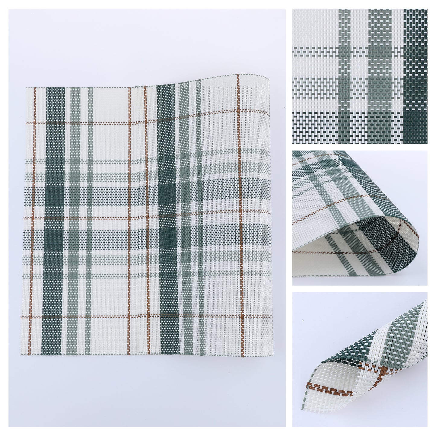 Juego de 6 manteles individuales de PVC para decoración de mesa de cocina y comedor, lavables y resistentes al calor, 45,7 x 30,5 cm