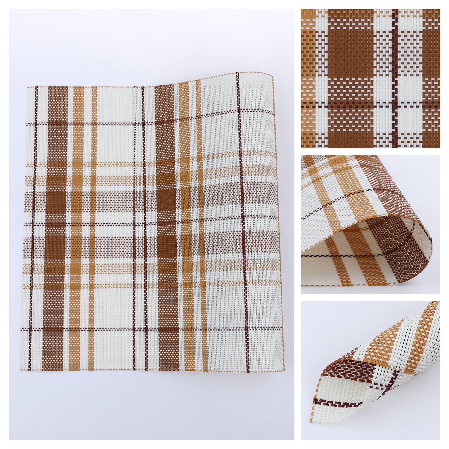 Placemats Set of 6 PVC for Kitchen Dining Table Decor Washable Heat Resistant 18*12in