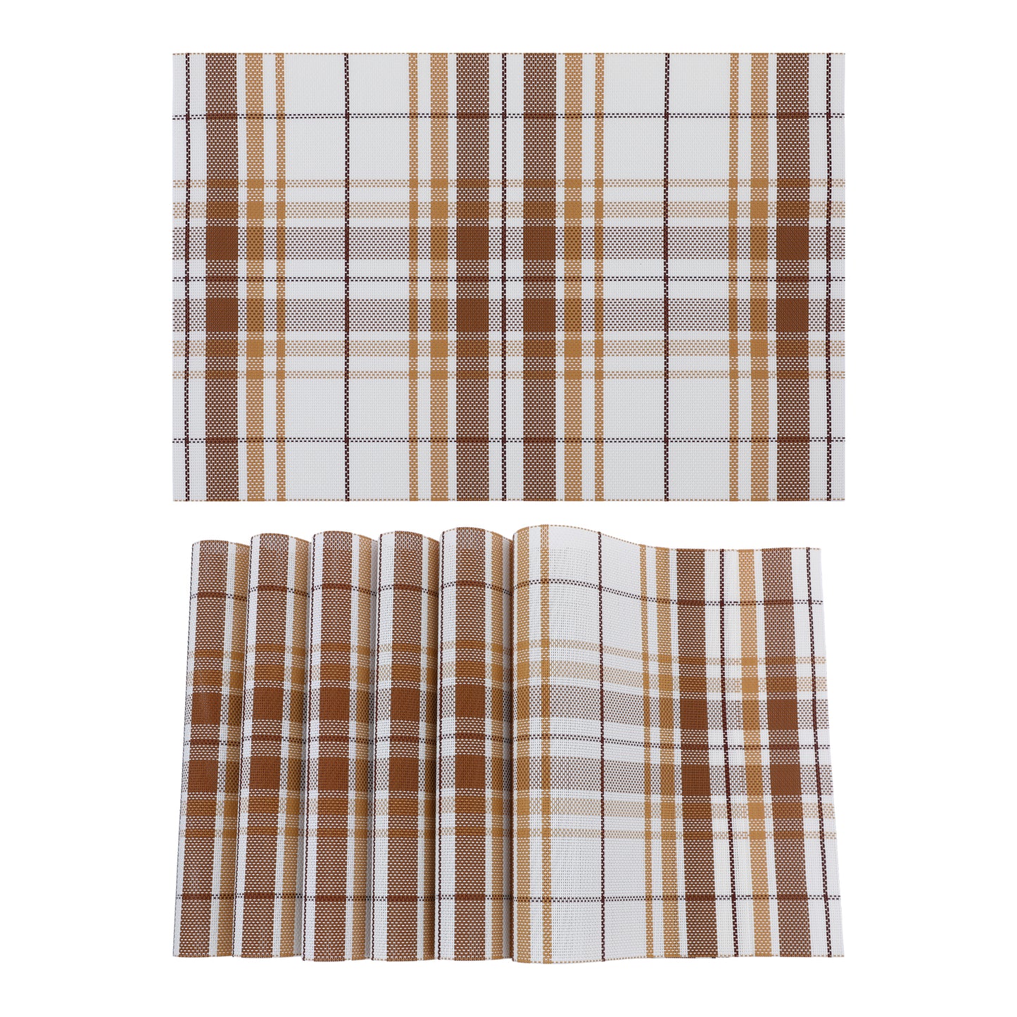 Placemats Set of 6 PVC for Kitchen Dining Table Decor Washable Heat Resistant 18*12in