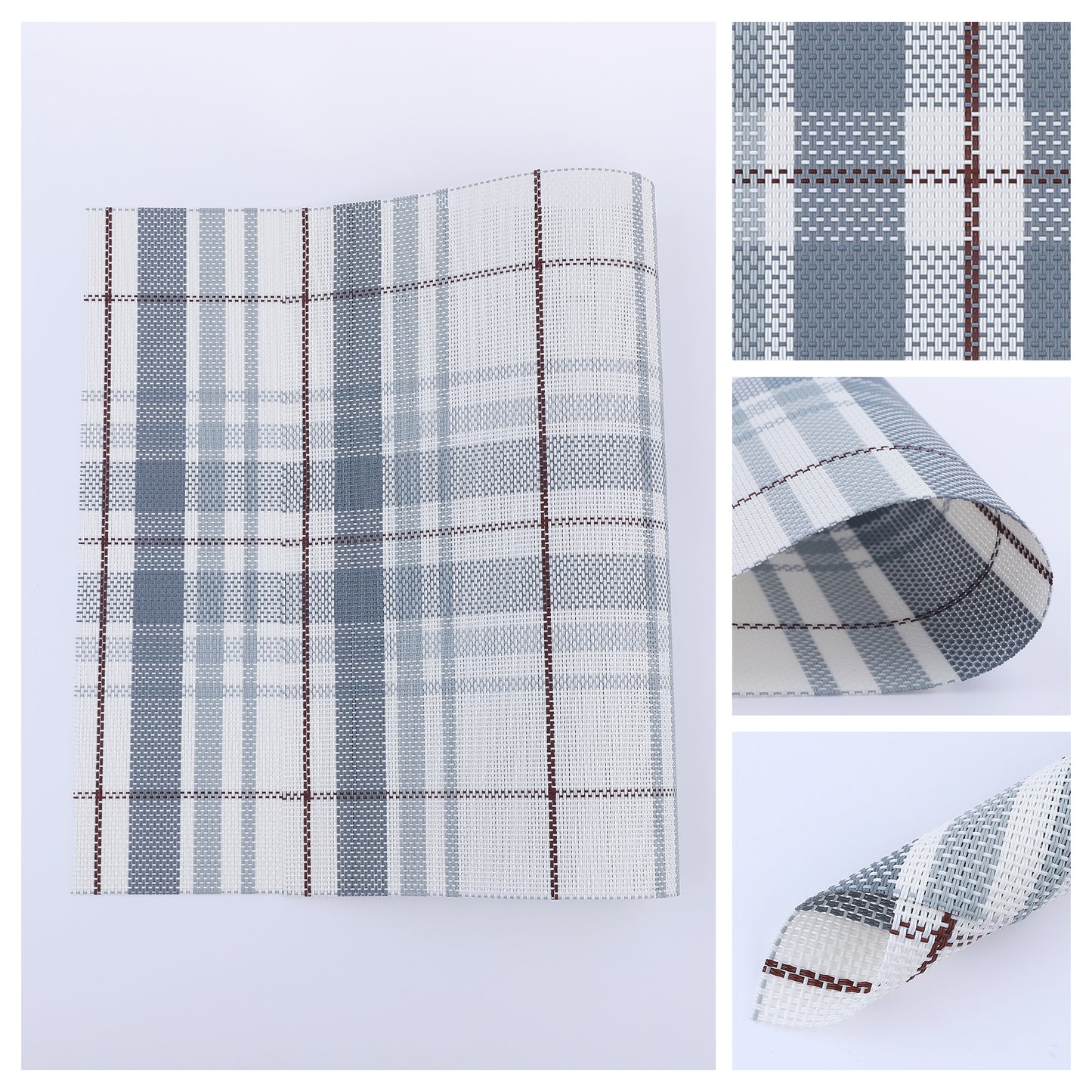 Placemats Set of 6 PVC for Kitchen Dining Table Decor Washable Heat Resistant 18*12in