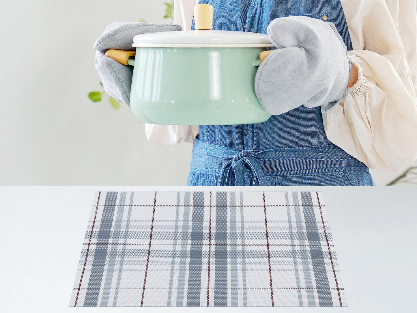 Placemats Set of 6 PVC for Kitchen Dining Table Decor Washable Heat Resistant 18*12in